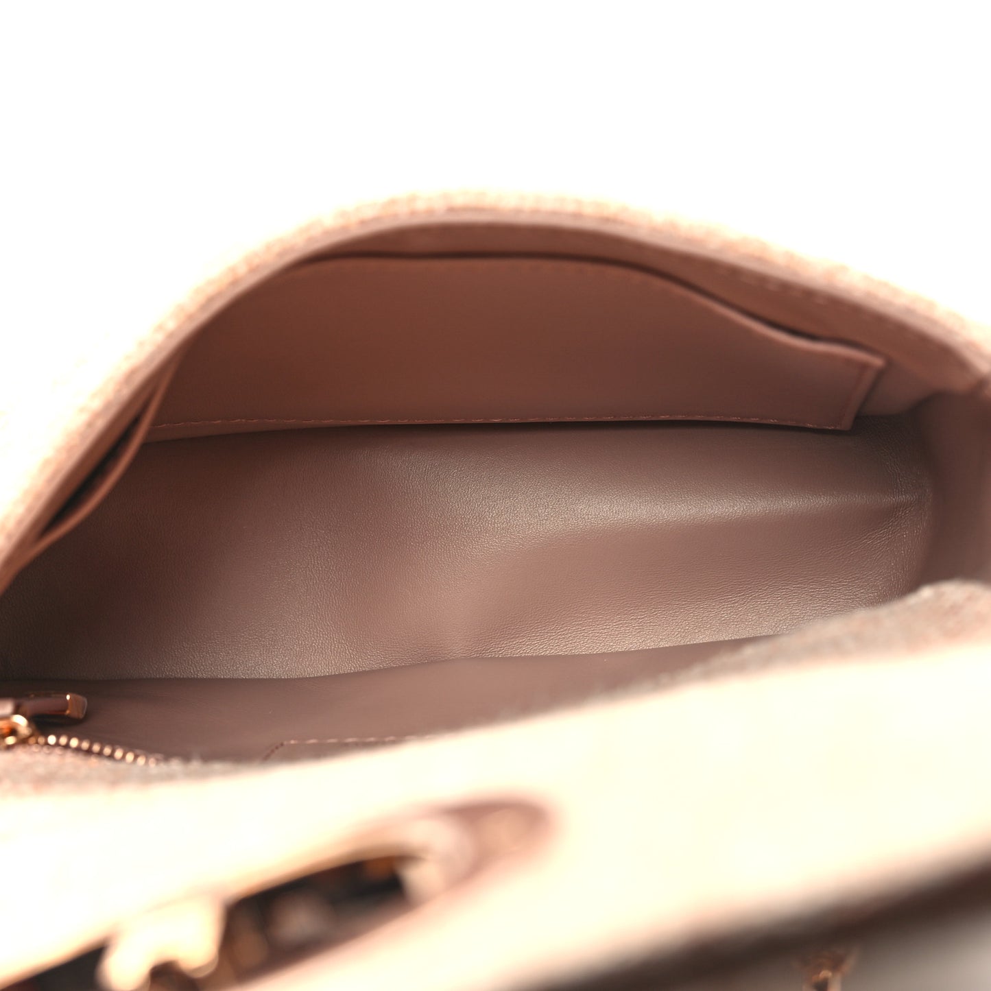 Linen Macrocannage Small Caro Bag Rose