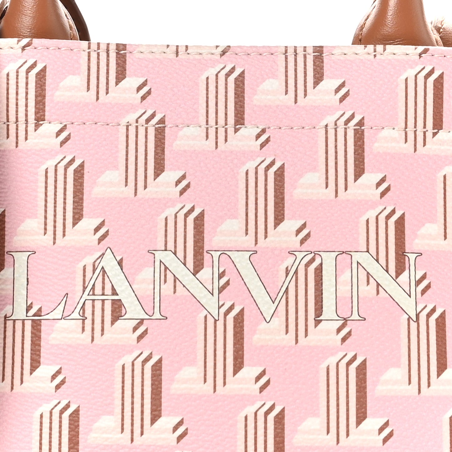Calfskin Canvas 3D JL Printed Nano In & Out Tote Pink