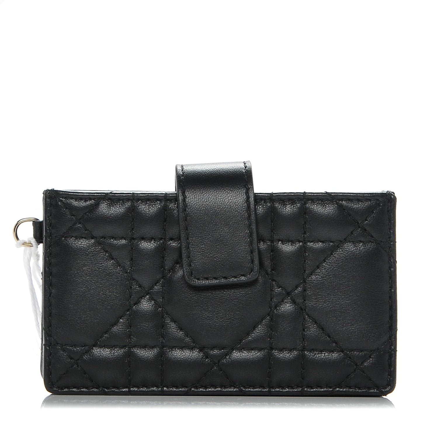 Lambskin Cannage Lady Dior 5-Gusset Card Holder Black