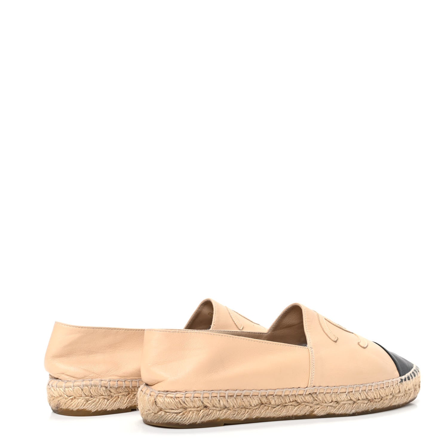 Chanel Lambskin CC Espadrilles 40 Beige Black 4 of 7