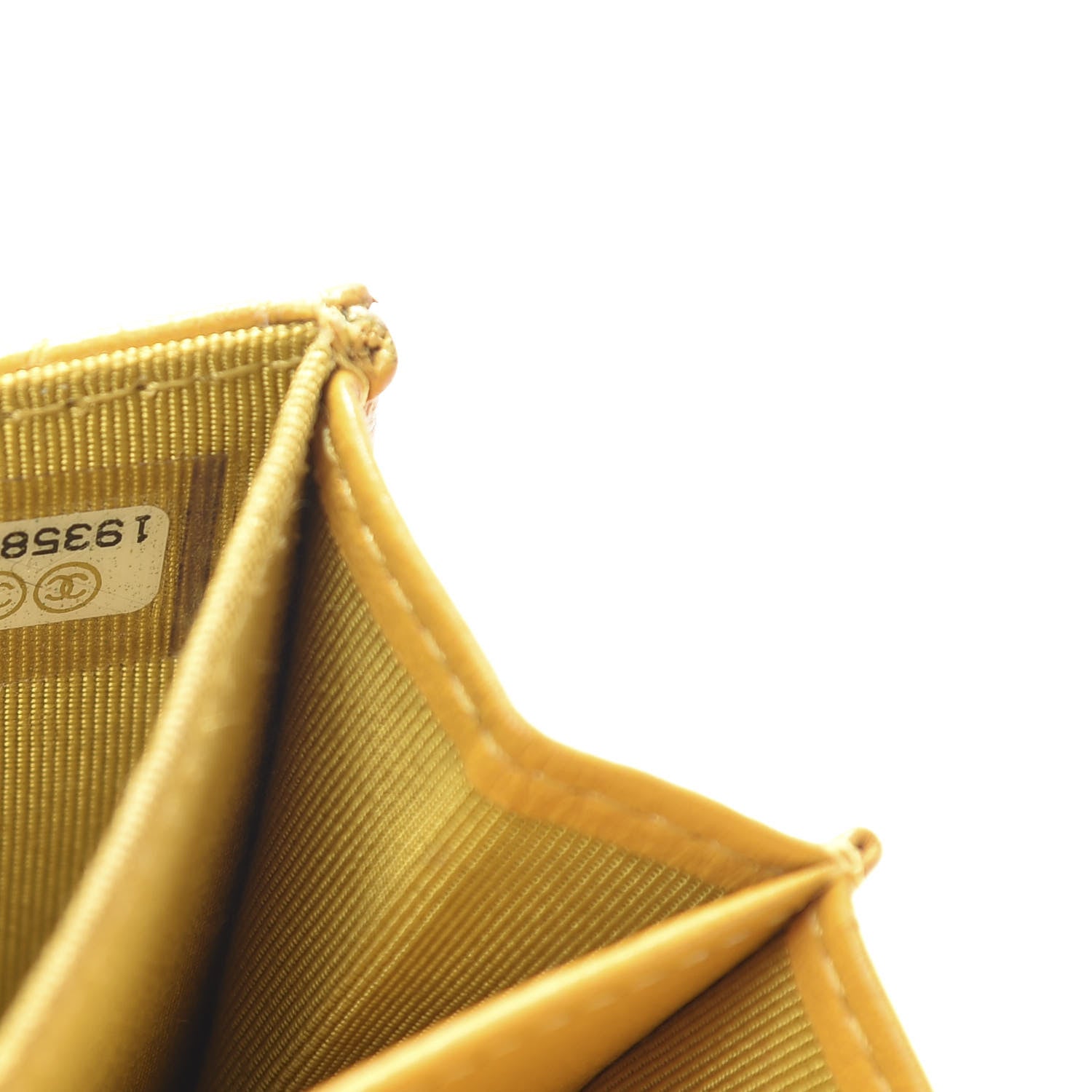 Chanel Lambskin Quilted Flap Card Holder Wallet Yellow 13 of 15