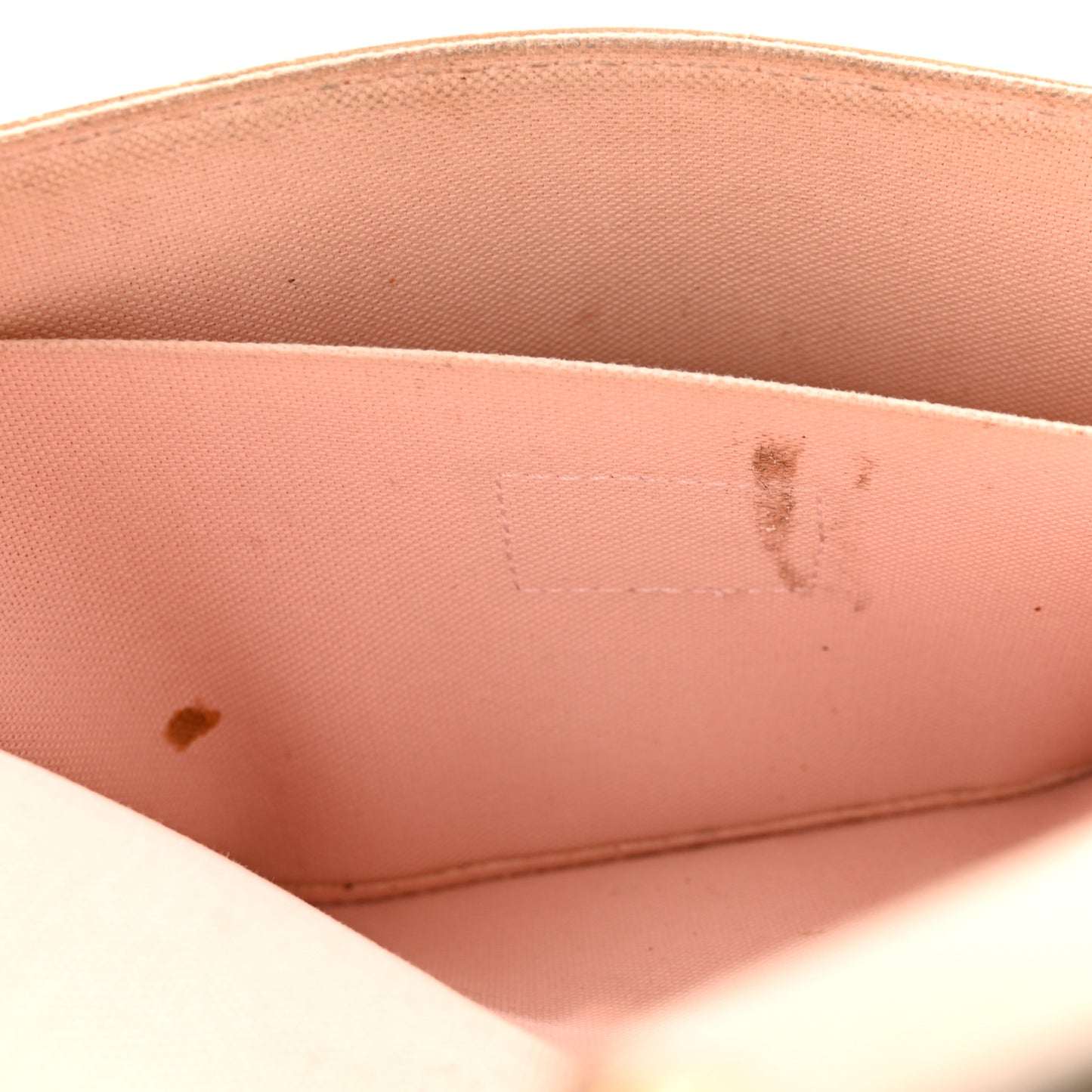Damier Azur Pochette Felicie Chain Wallet Rose Ballerine