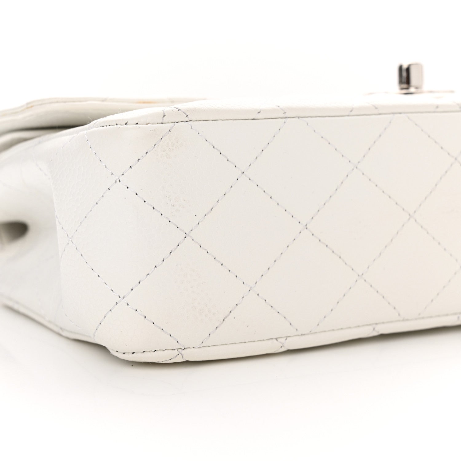 Chanel Caviar Quilted Medium Double Flap White 9 of 26