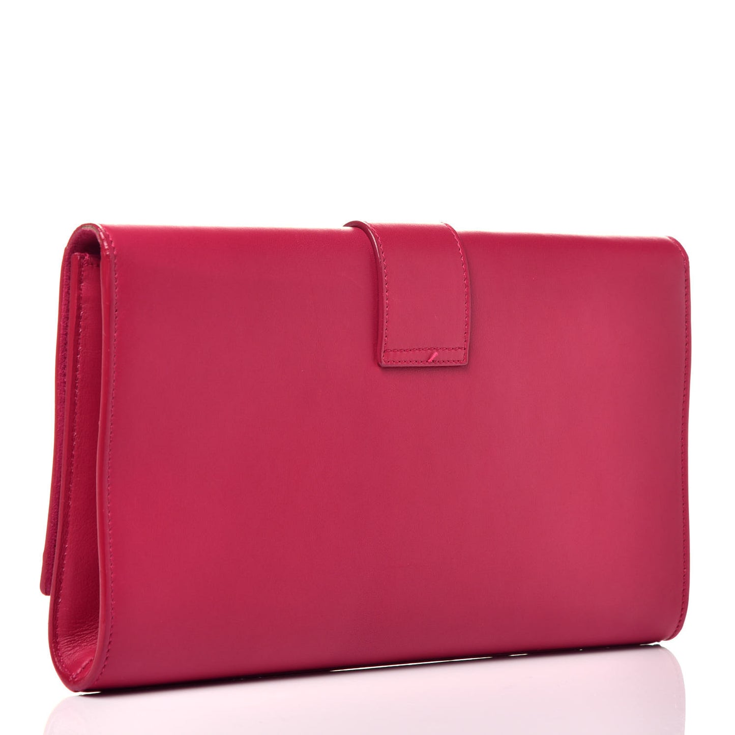Calfskin Classic Y Ligne Clutch Fuchsia