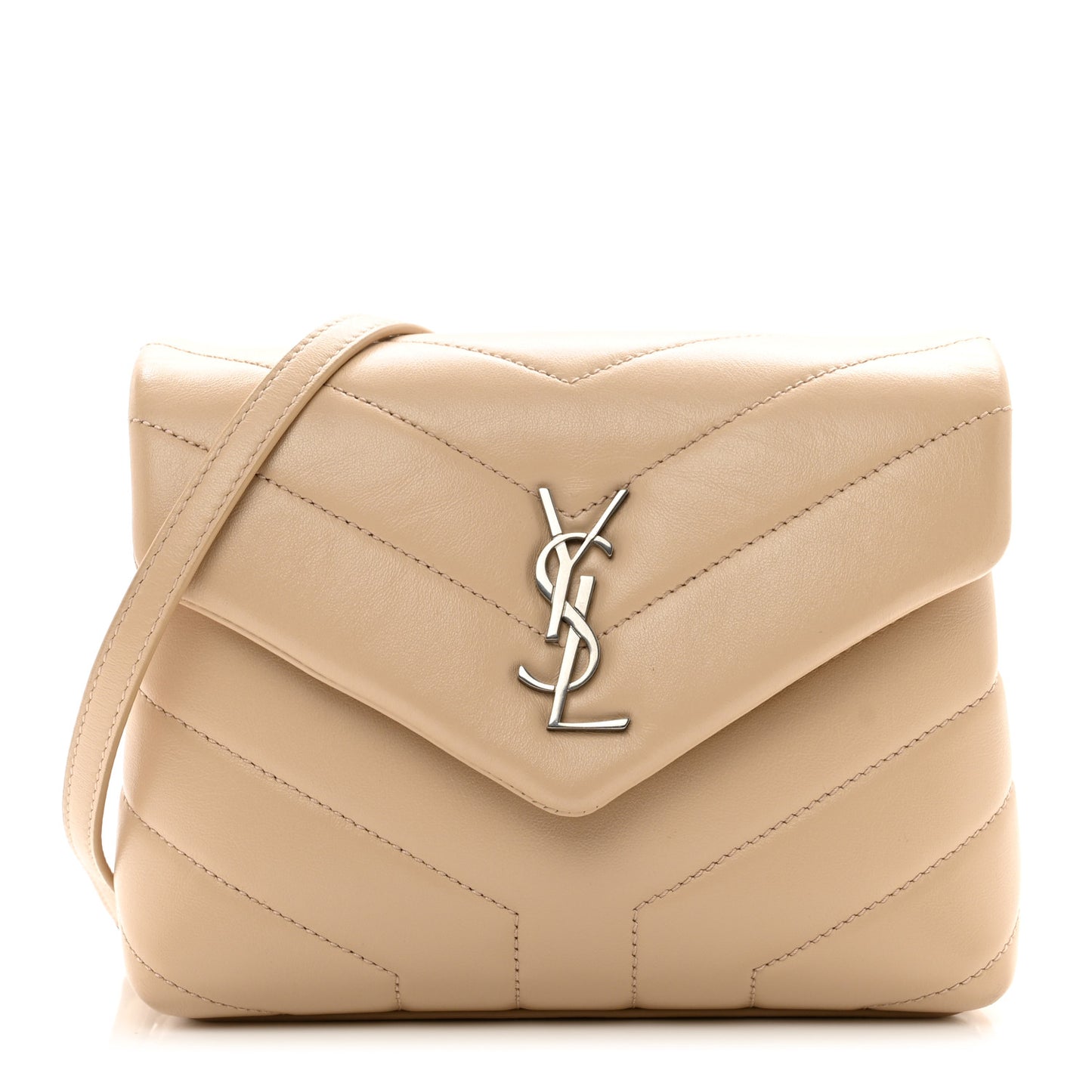 Calfskin Y Quilted Monogram Toy Loulou Crossbody Bag Nude Powder