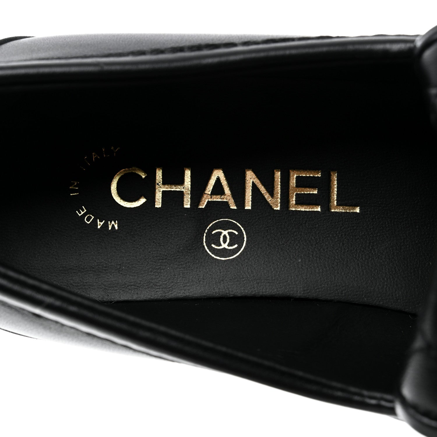 Chanel Lambskin Quilted CC Turnlock Loafers 37.5 Black 6 of 9