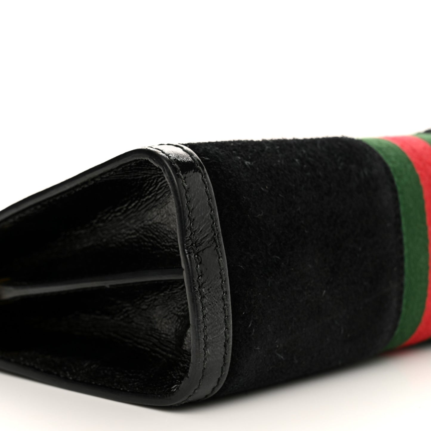 Suede Patent GG Web Small Ophidia Chain Shoulder Bag Black