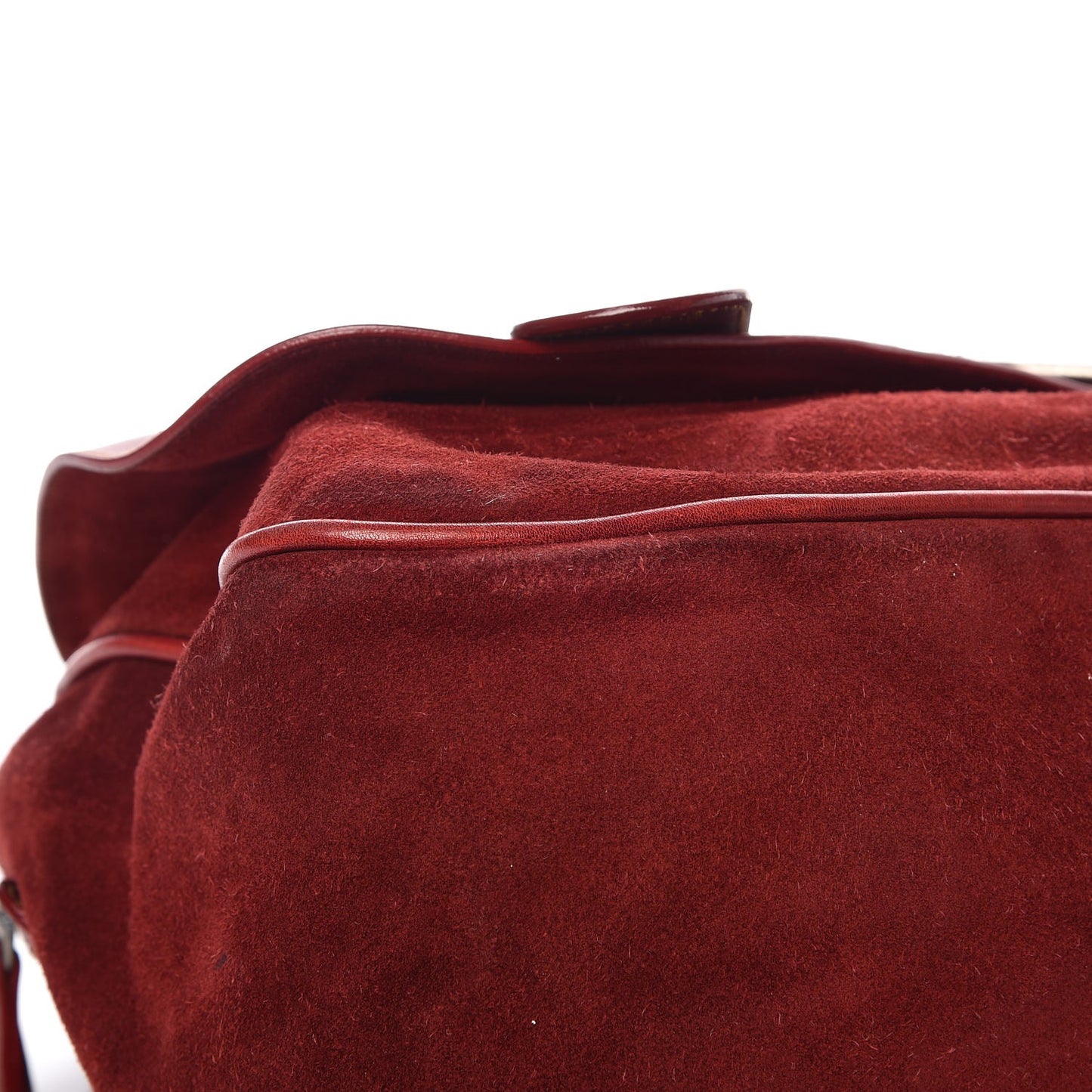 Suede Gaucho Saddle Bag Red