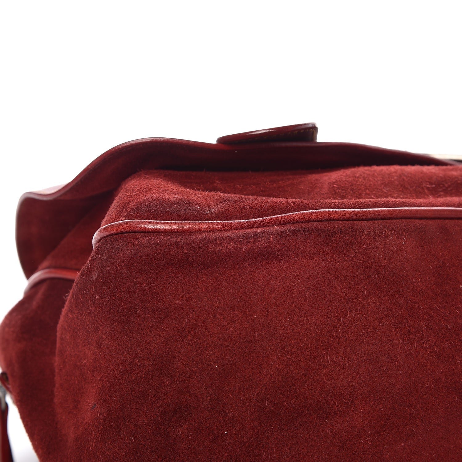 Christian Dior Suede Gaucho Saddle Bag Red 9 of 14