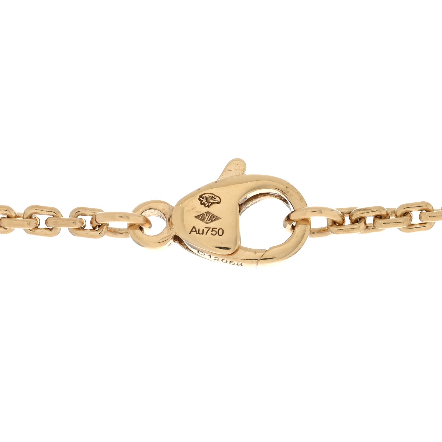 18K Yellow Gold Diamond Large LV Volt One Pendant Necklace