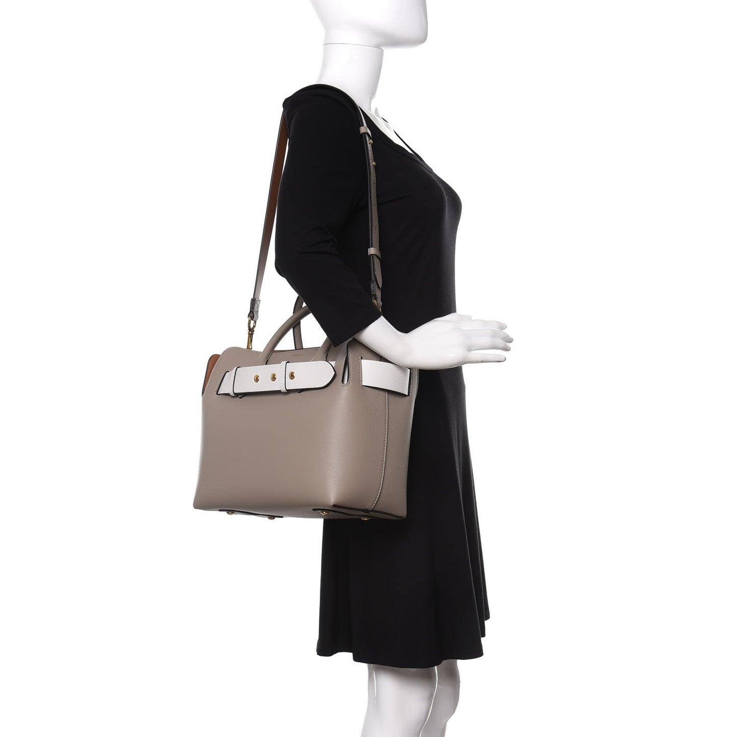 Soft Grain Calfskin Small Belt Bag Mineral Grey