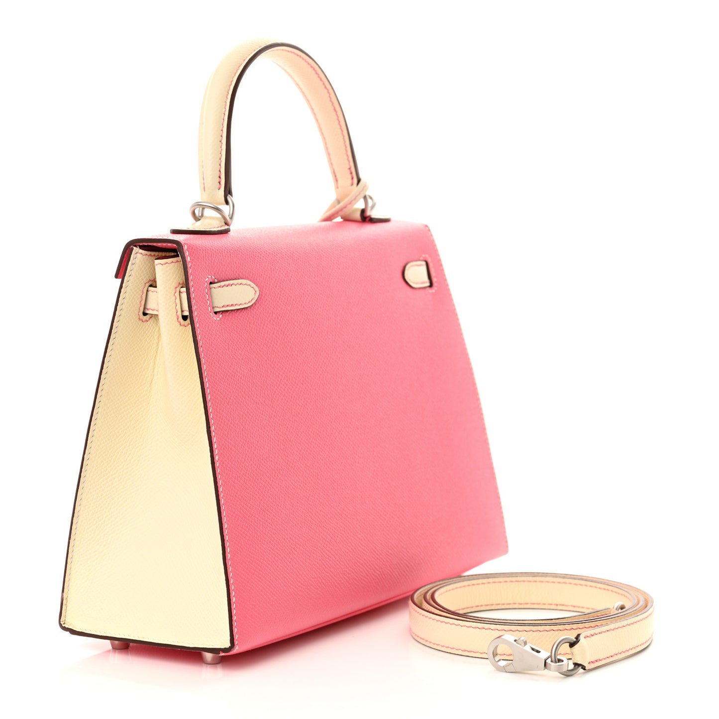 Epsom Bi-Color Horseshoe Kelly Sellier 25 Rose Azalee Craie