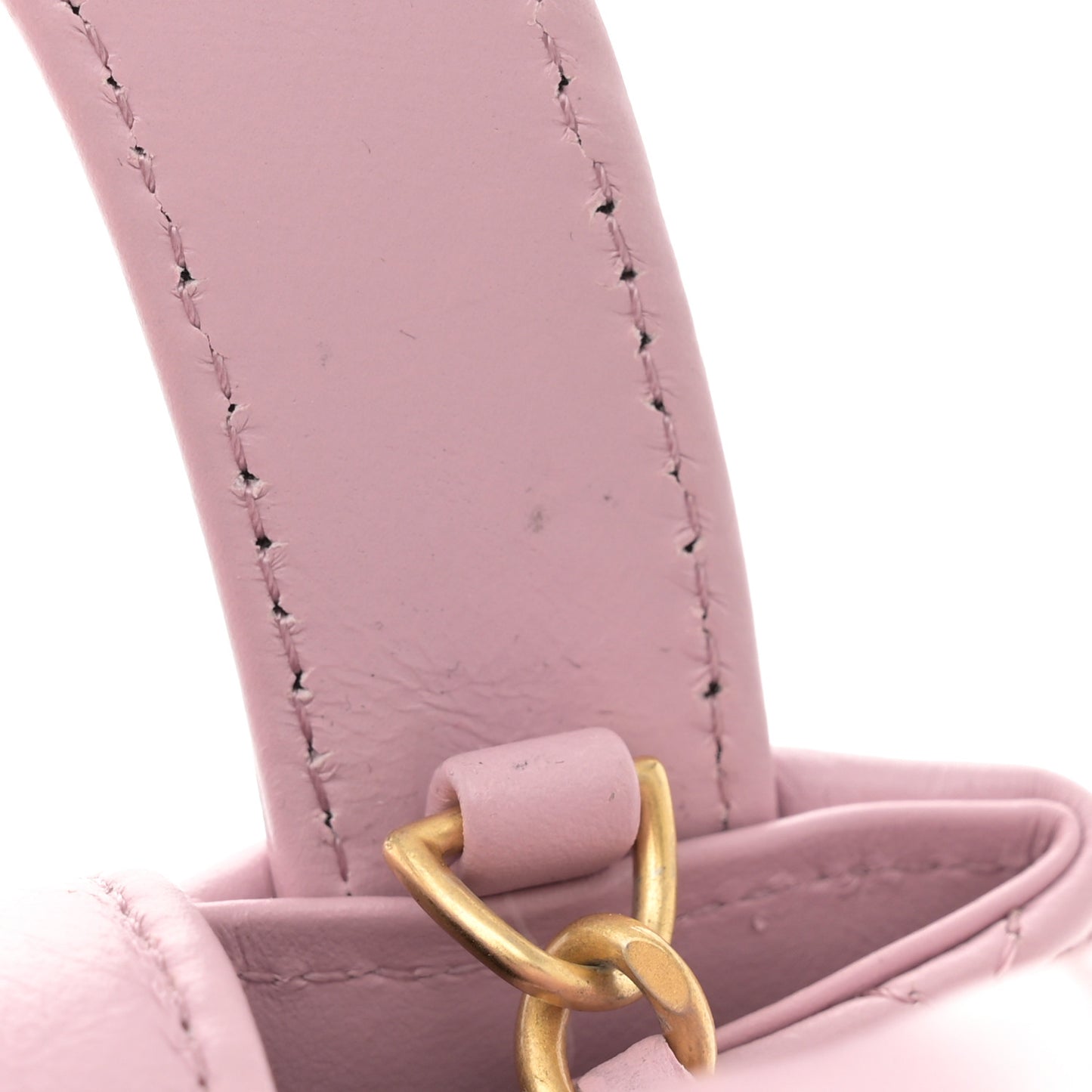 Shiny Aged Calfskin Quilted Nano Kelly Shopper Pink