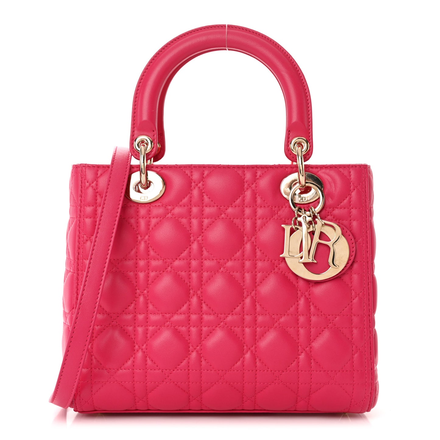 Lambskin Cannage Medium Lady Dior Pink