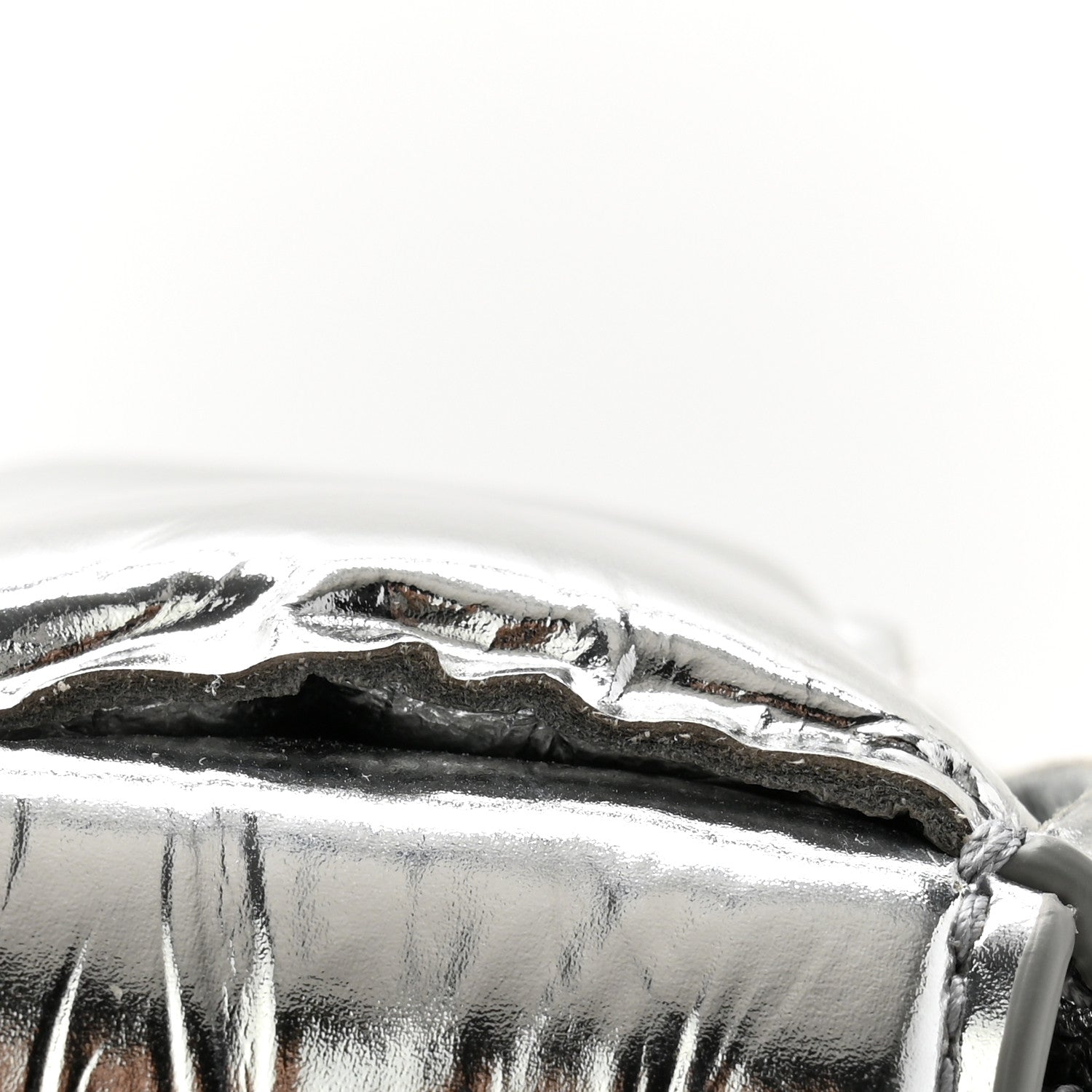 Bottega Veneta Metallic Lambskin Padded Cassette Crossbody Bag Silver 13 of 13