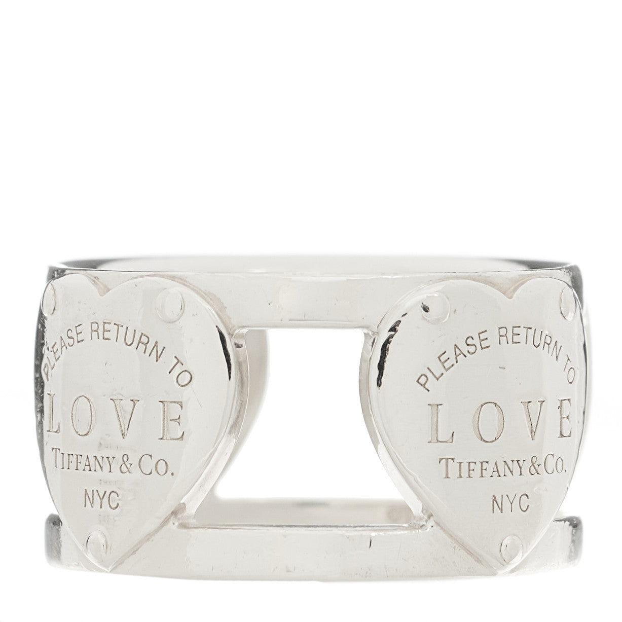 Sterling Silver Return to Tiffany Heart Wide Band Ring 54 7