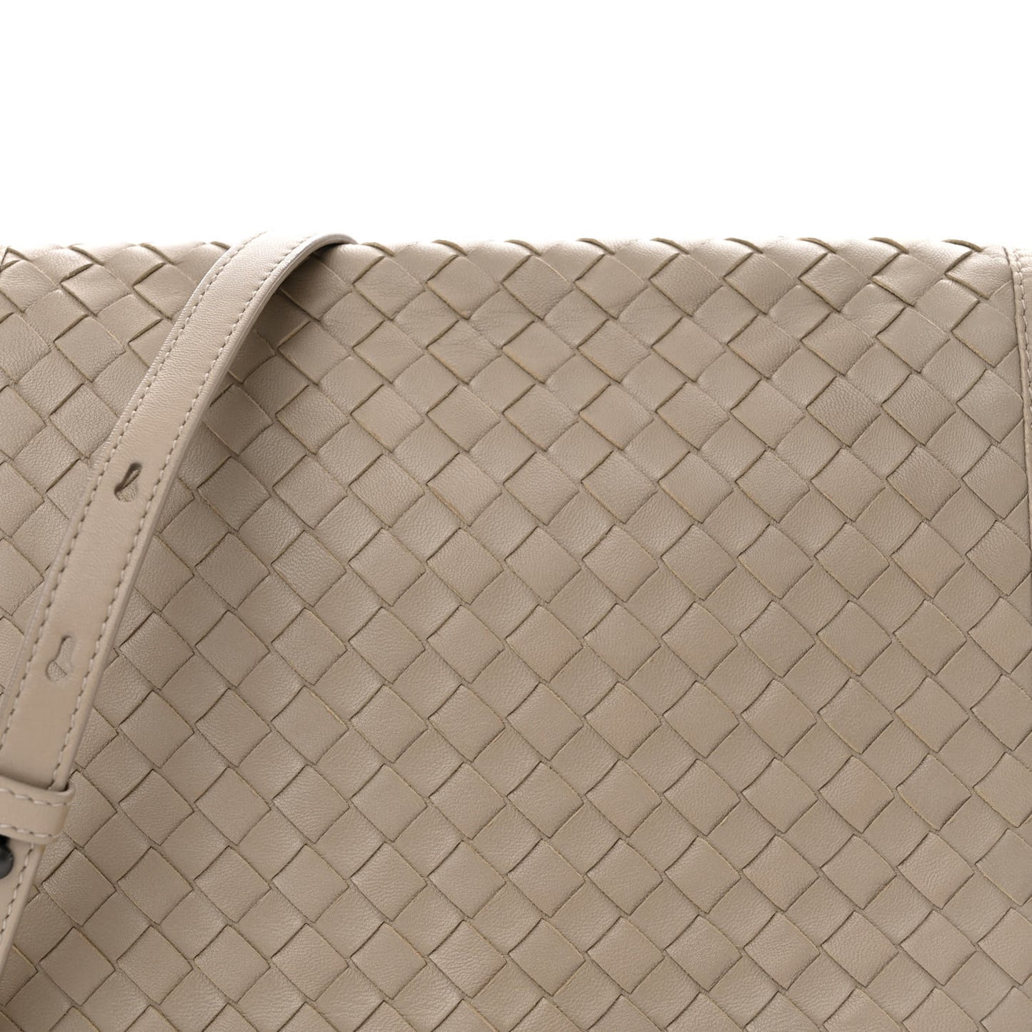 Nappa Intrecciato Mini Flap Crossbody Fume