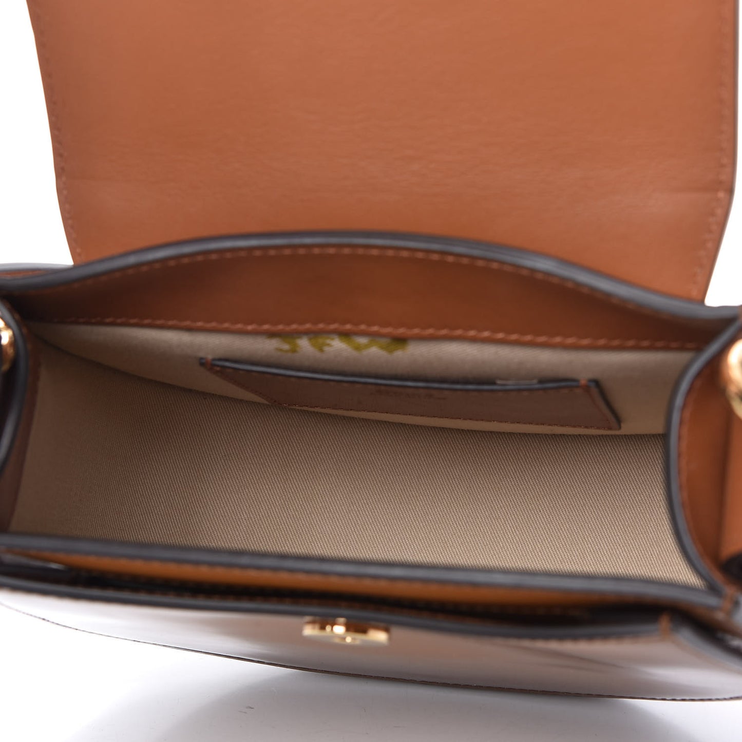 Patent Calfskin Small Tess Bag Caramel