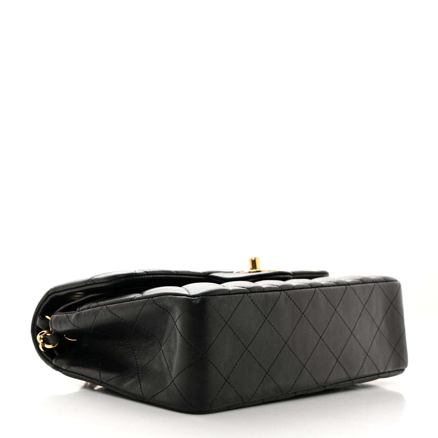 Lambskin Quilted Small Double Flap Black
