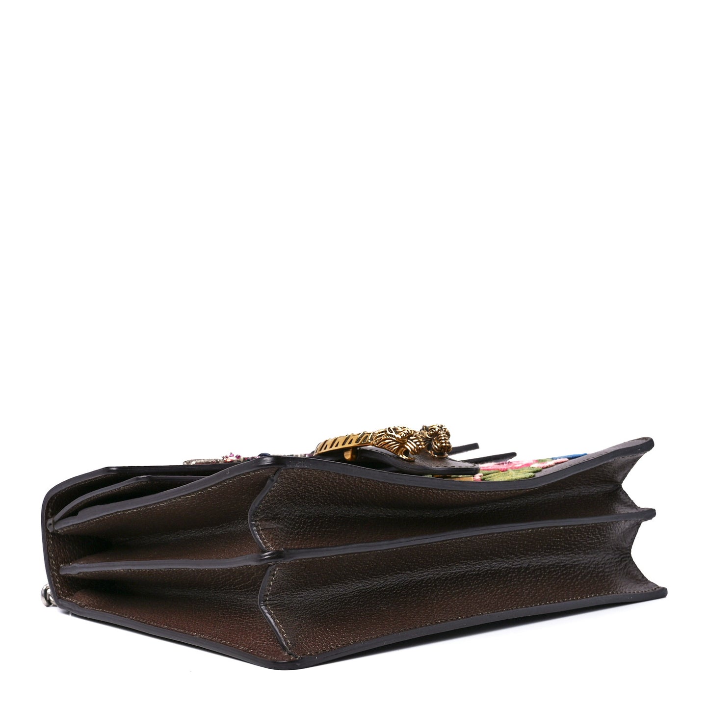 Calfskin Web Owl Embroidered Medium Dionysus Shoulder Bag New Acero Multicolor