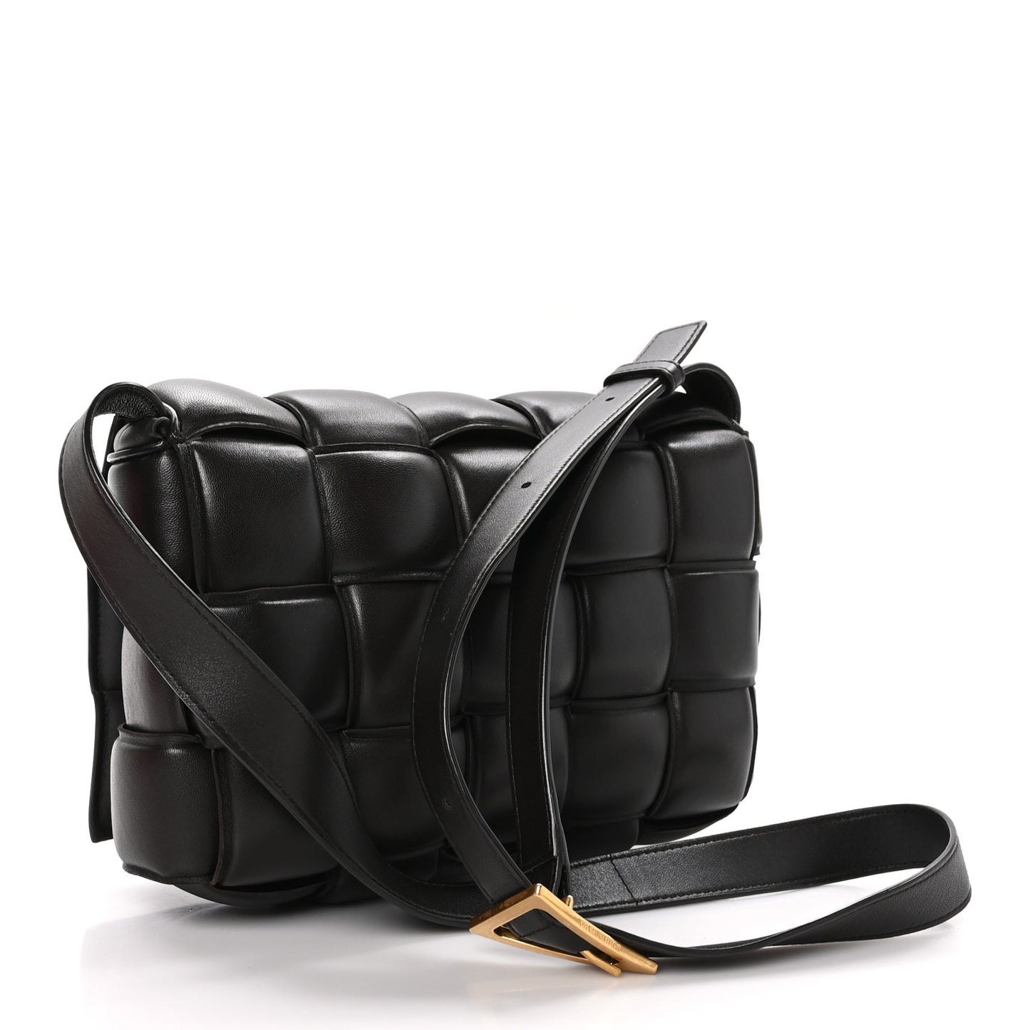 Nappa Maxi Intreccio Padded Cassette Crossbody Bag Fondente