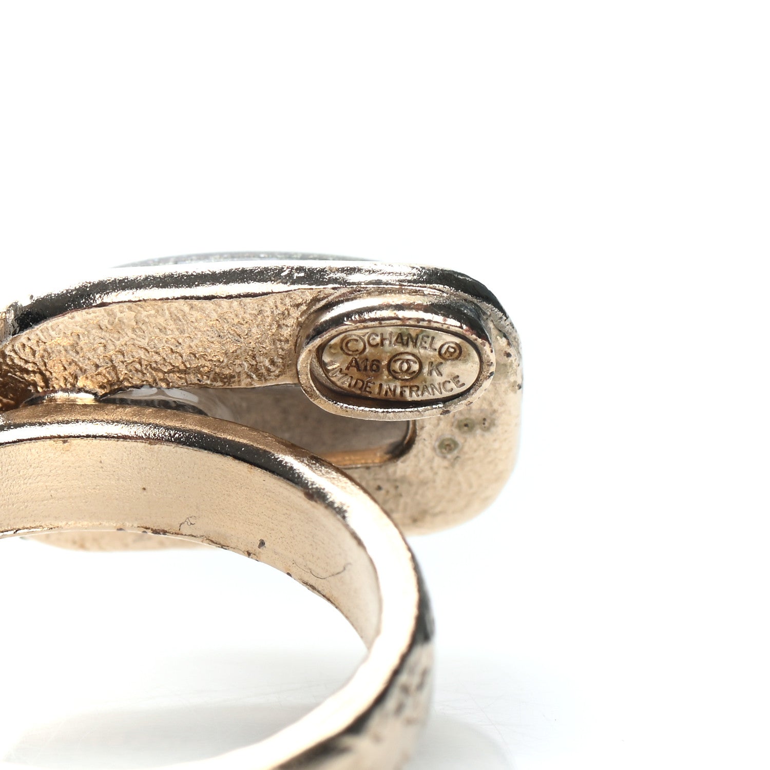 Chanel Resin CC Double Ring 52 6 Golden Multi Beige 4 of 4