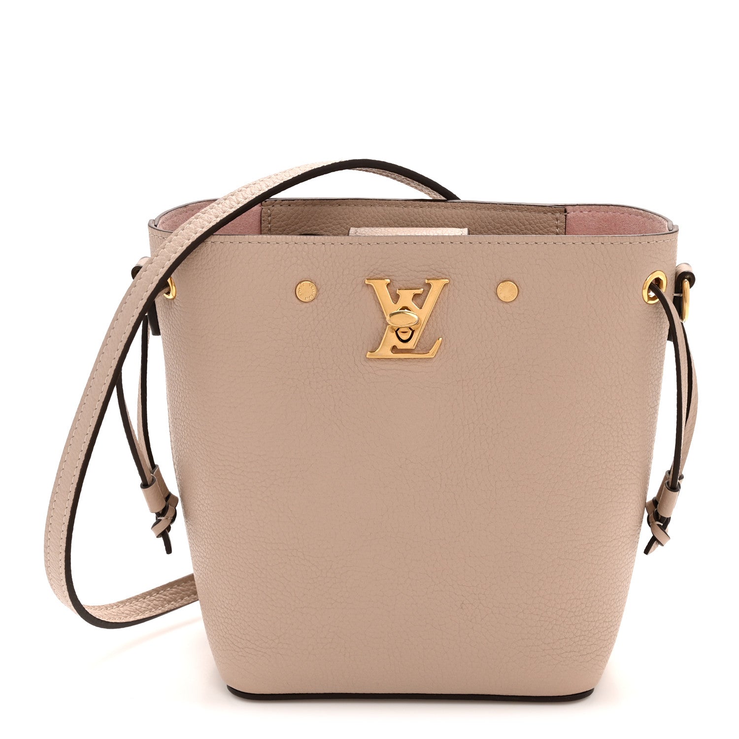 Louis Vuitton Calfskin Nano Lockme Bucket Greige 1788046