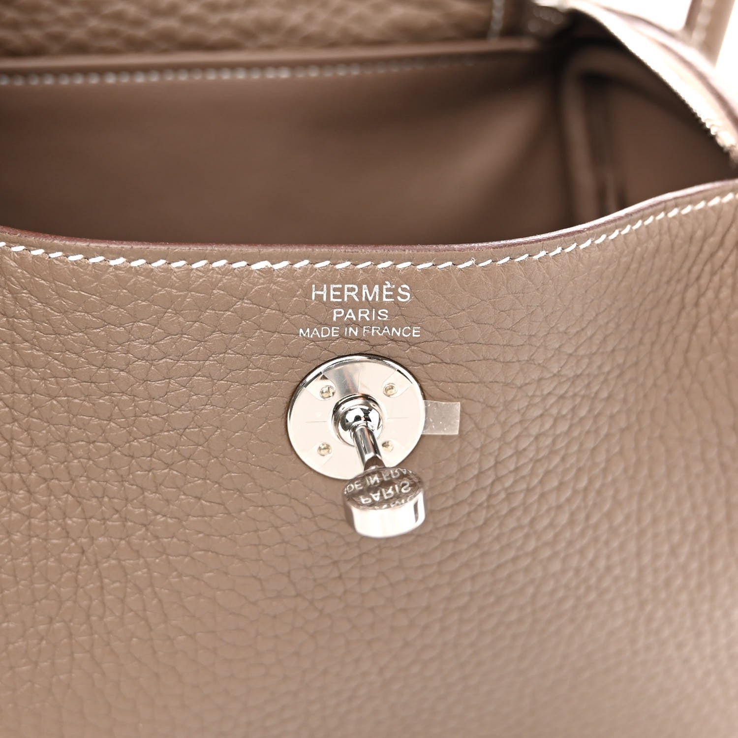 Hermes Taurillon Clemence Mini Lindy 20 Etoupe 6 of 10