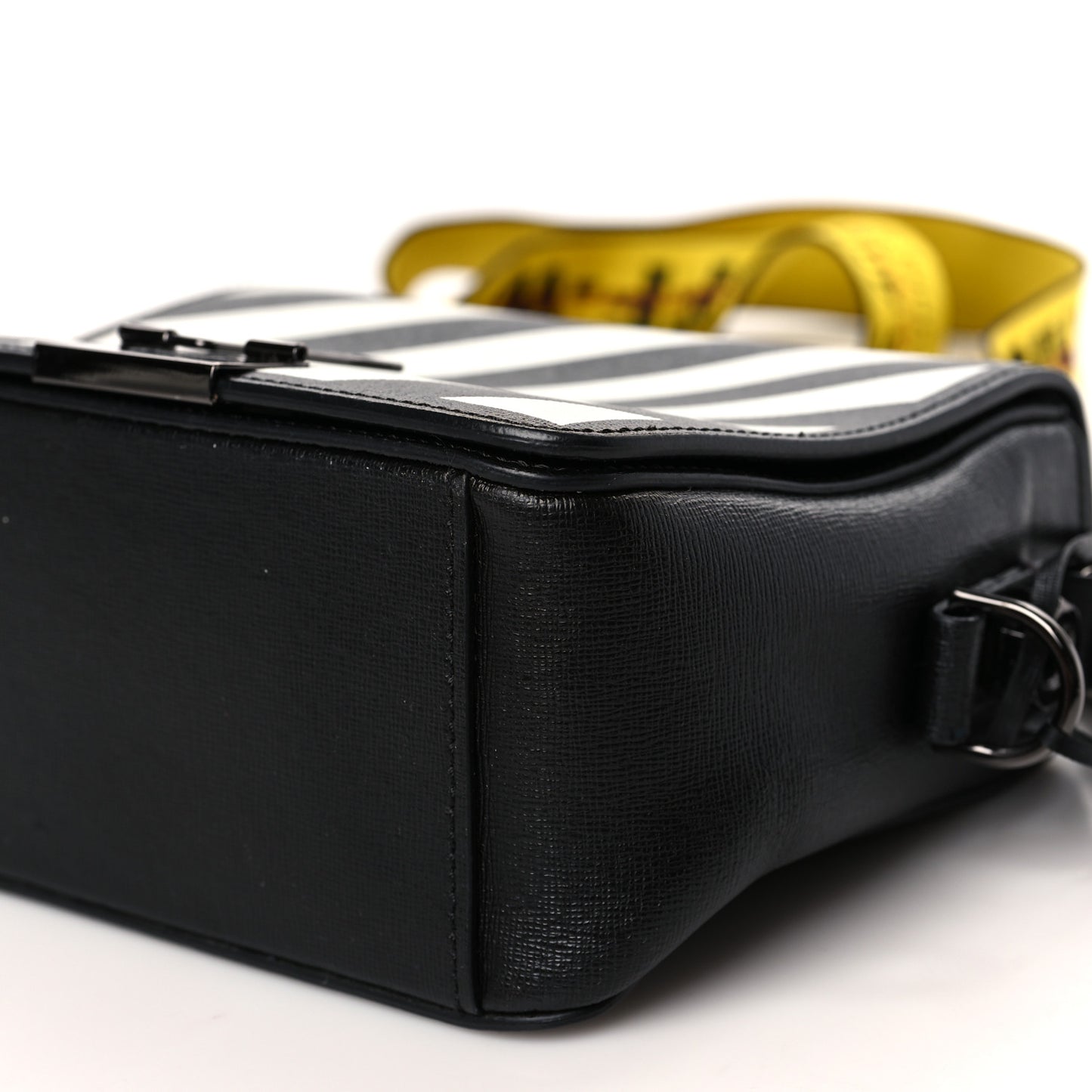 Calfskin Diag Flap Bag Black White