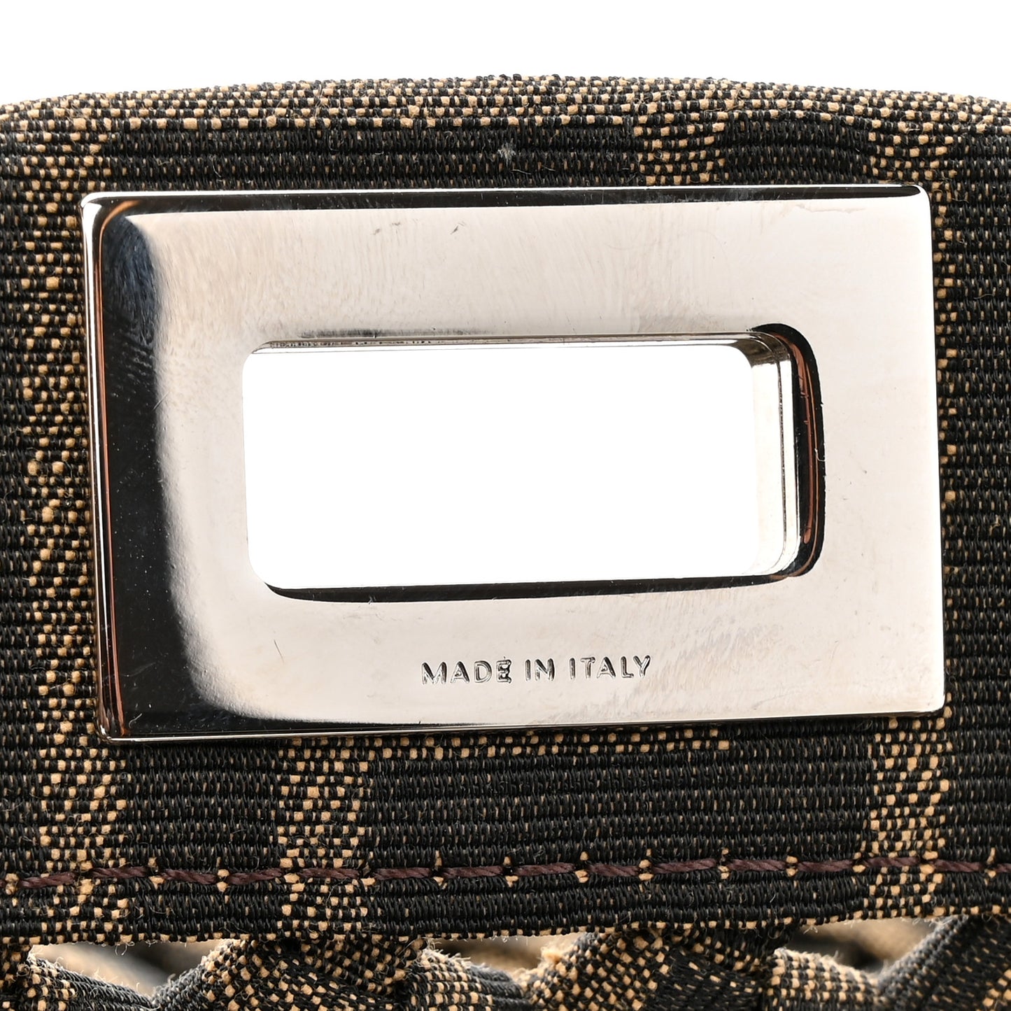 Fabric Jacquard FF 1974 Woven Knotted Mini Peekaboo I SEE U Satchel Tobacco Moro