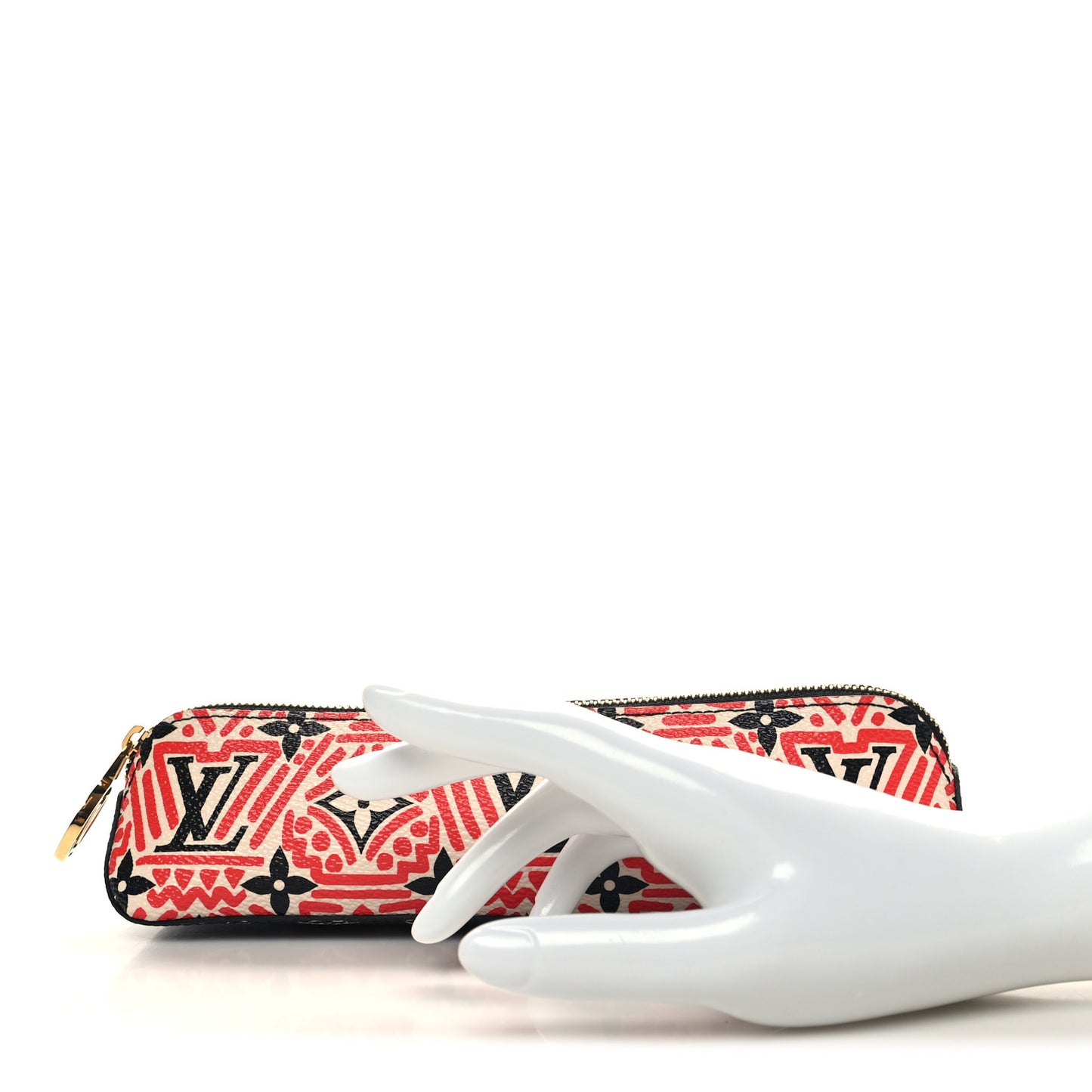 Monogram Giant Crafty Elizabeth Pencil Pouch Creme Rouge Black