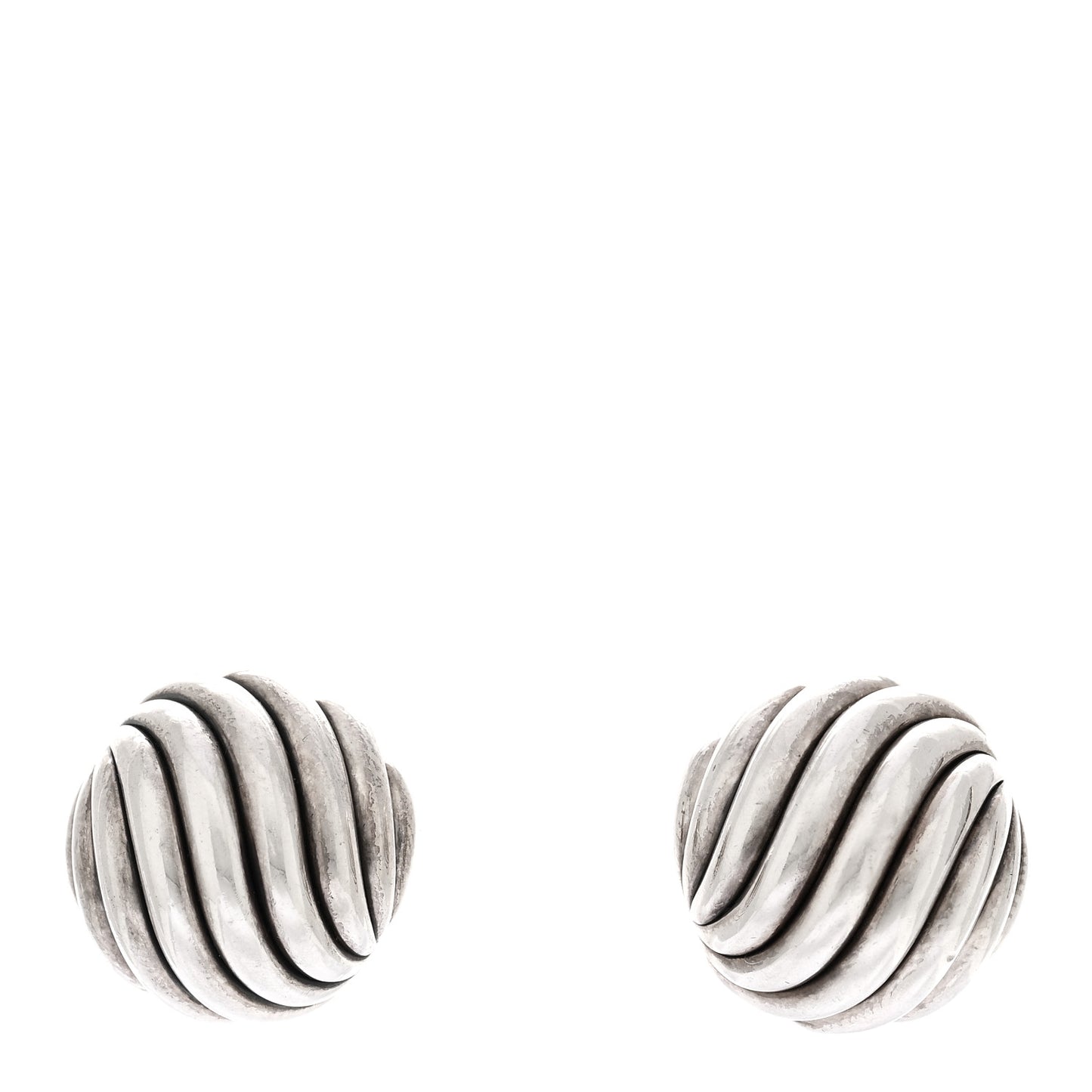 Sterling Silver 17.5mm Sculpted Cable Stud Earrings