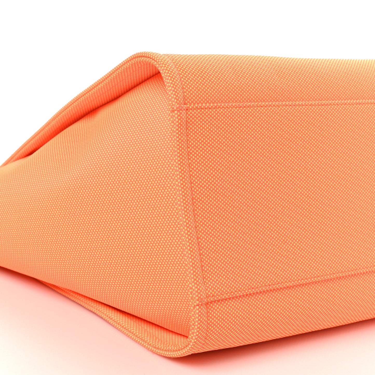 Mixed Fibers Calfskin Deauville Medium Tote Orange Yellow