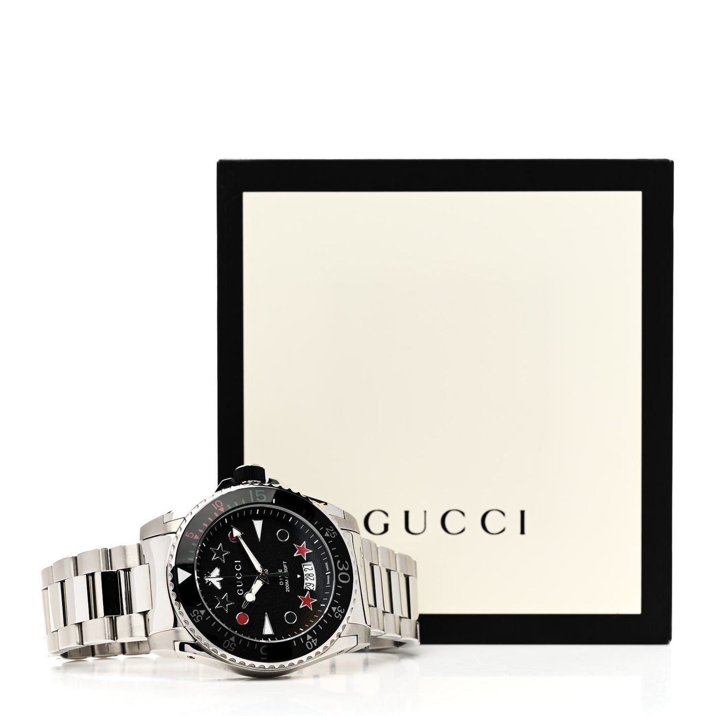 Stainless Steel 45mm Dive Quartz Watch Black