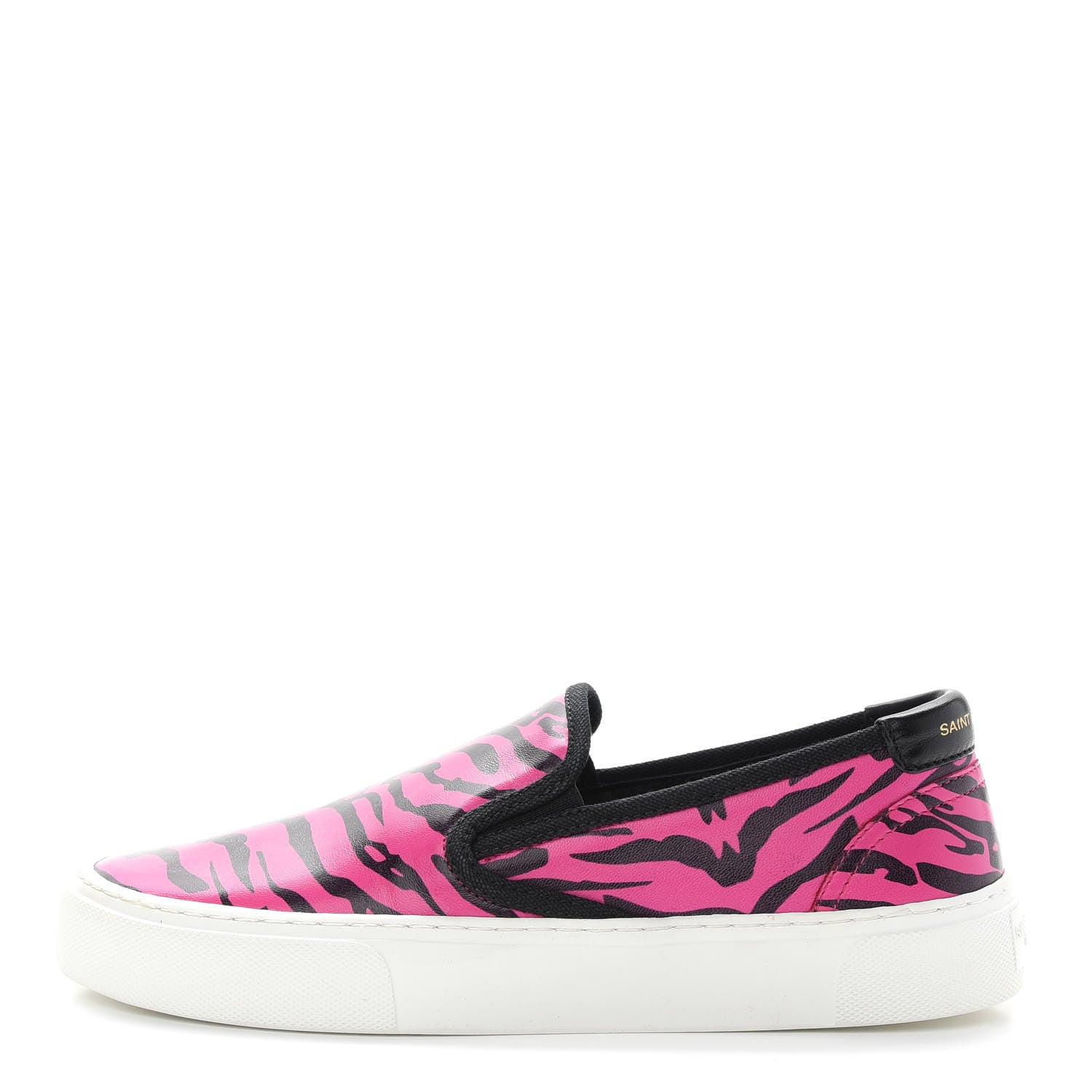 Saint Laurent Nappa Zebra Womens Venice Slip On Sneakers 38 Fuchsia Black 1 of 8