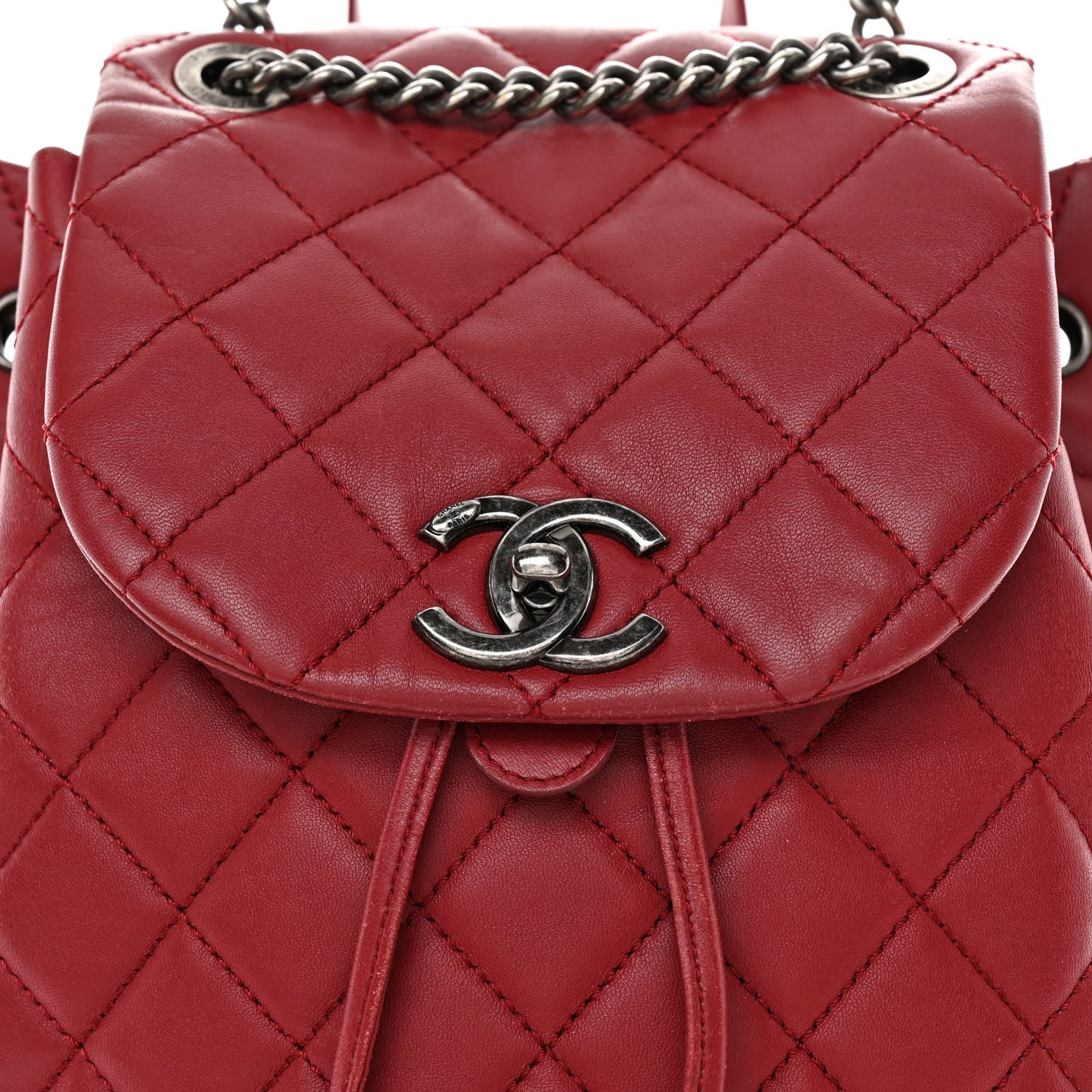 Chanel Lambskin Quilted Daily Supple Backpack Dark Red 8 of 11