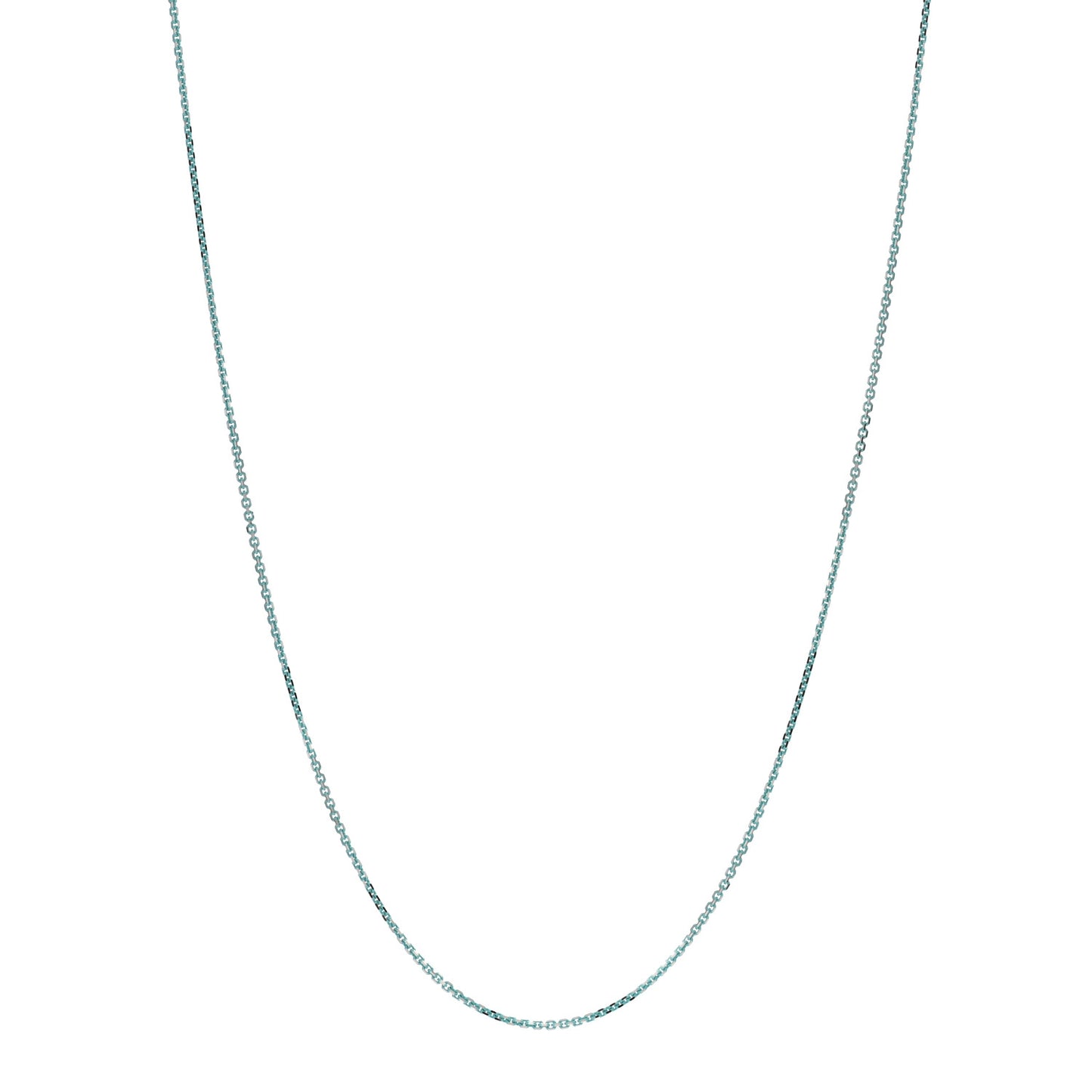 Sterling Silver Enamel 1.75mm Chain Necklace 30" Blue