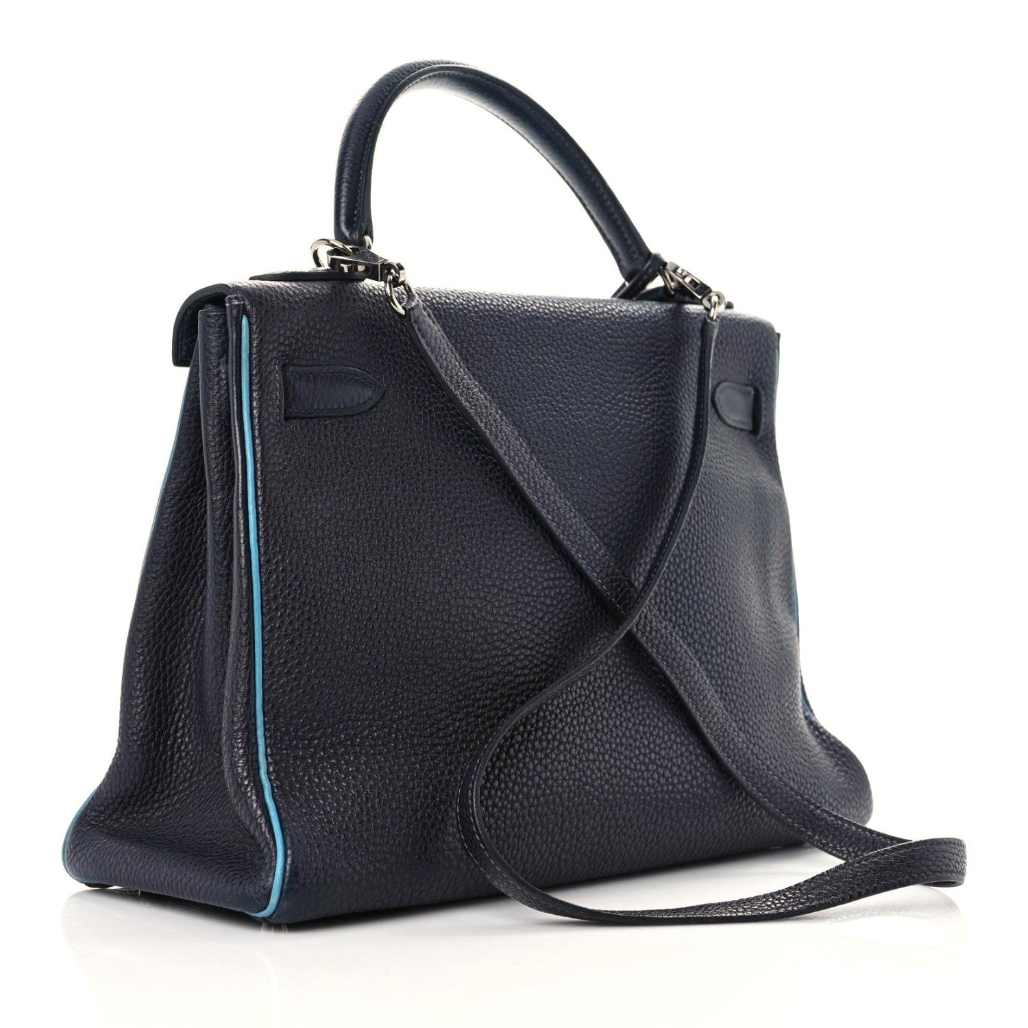 Hermes Togo Bi-Color Kelly Retourne 32 Indigo Blue Jean 3 of 17