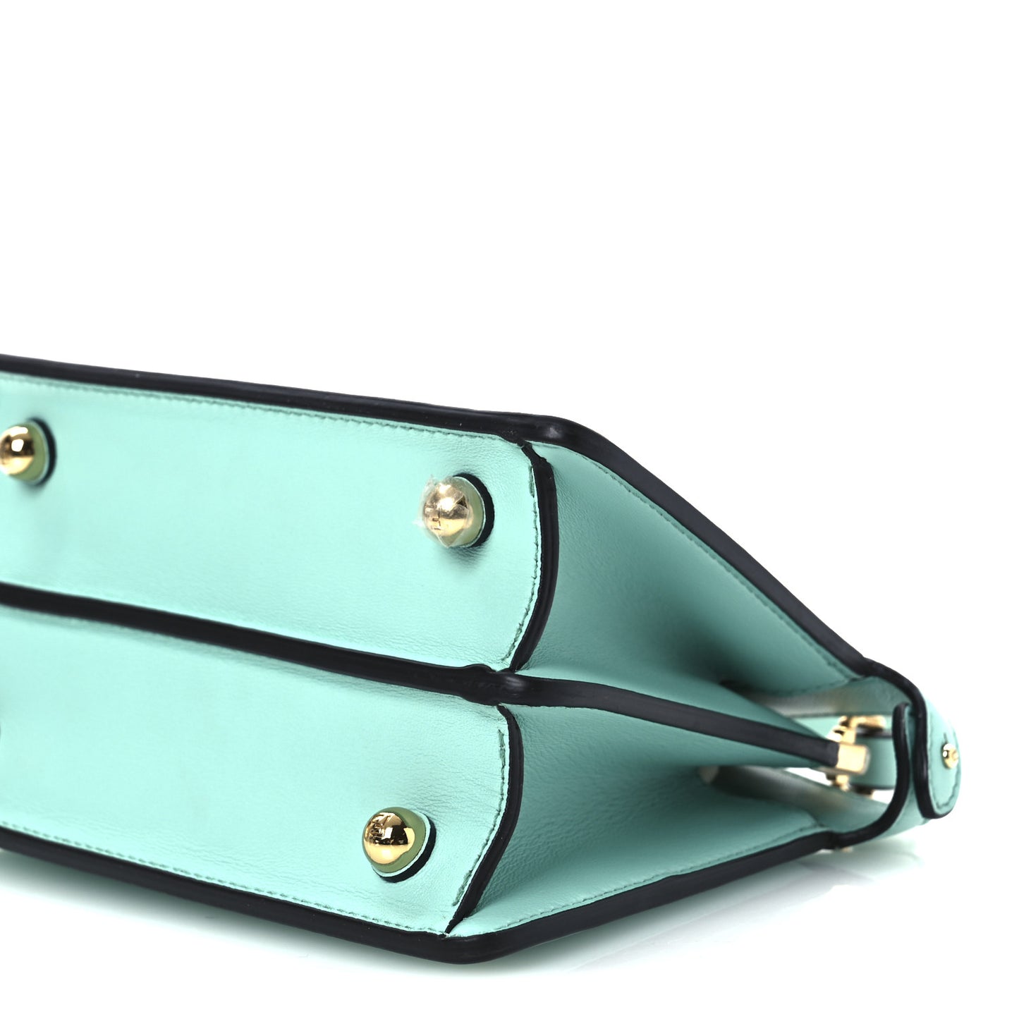 Shiny Nappa Petite Peekaboo I SEE U Satchel Spring Turquoise