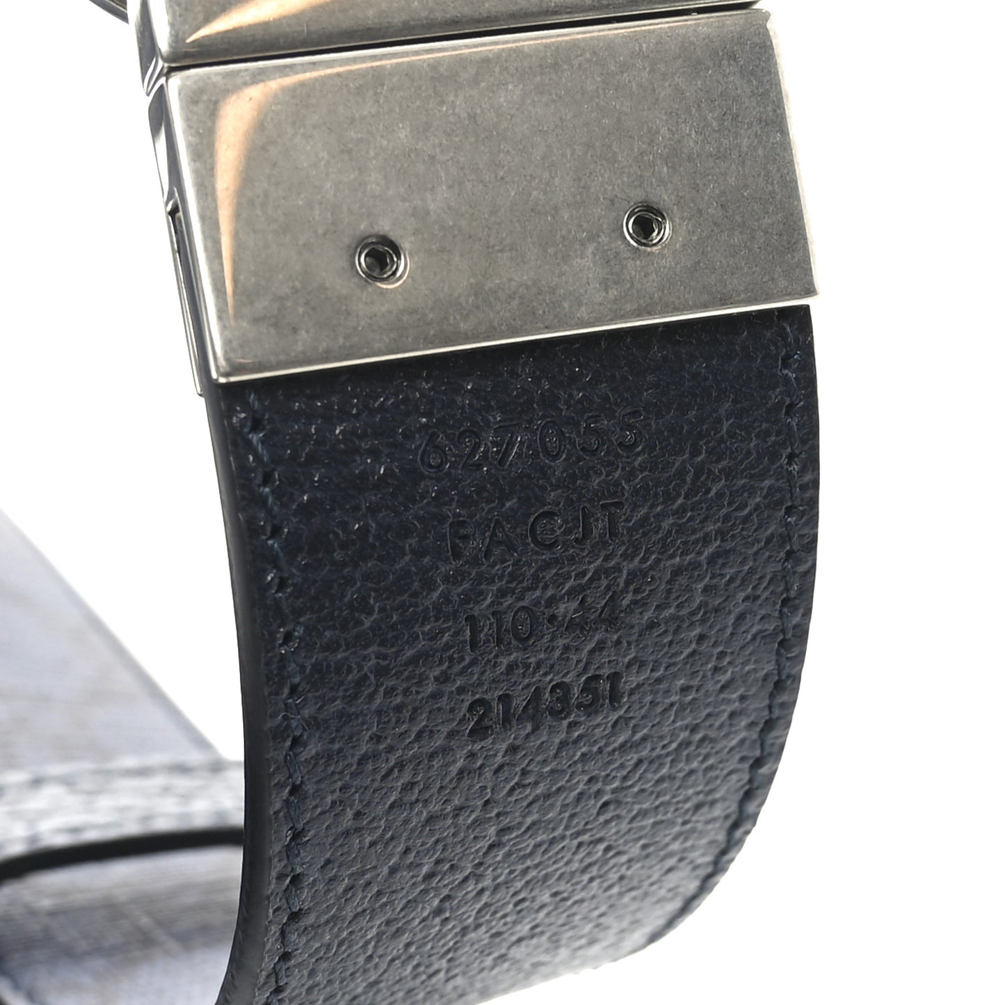 GG Supreme Monogram Plutone Calfskin Palladium Double G Reversible 37mm Belt 110 44 Black Blue