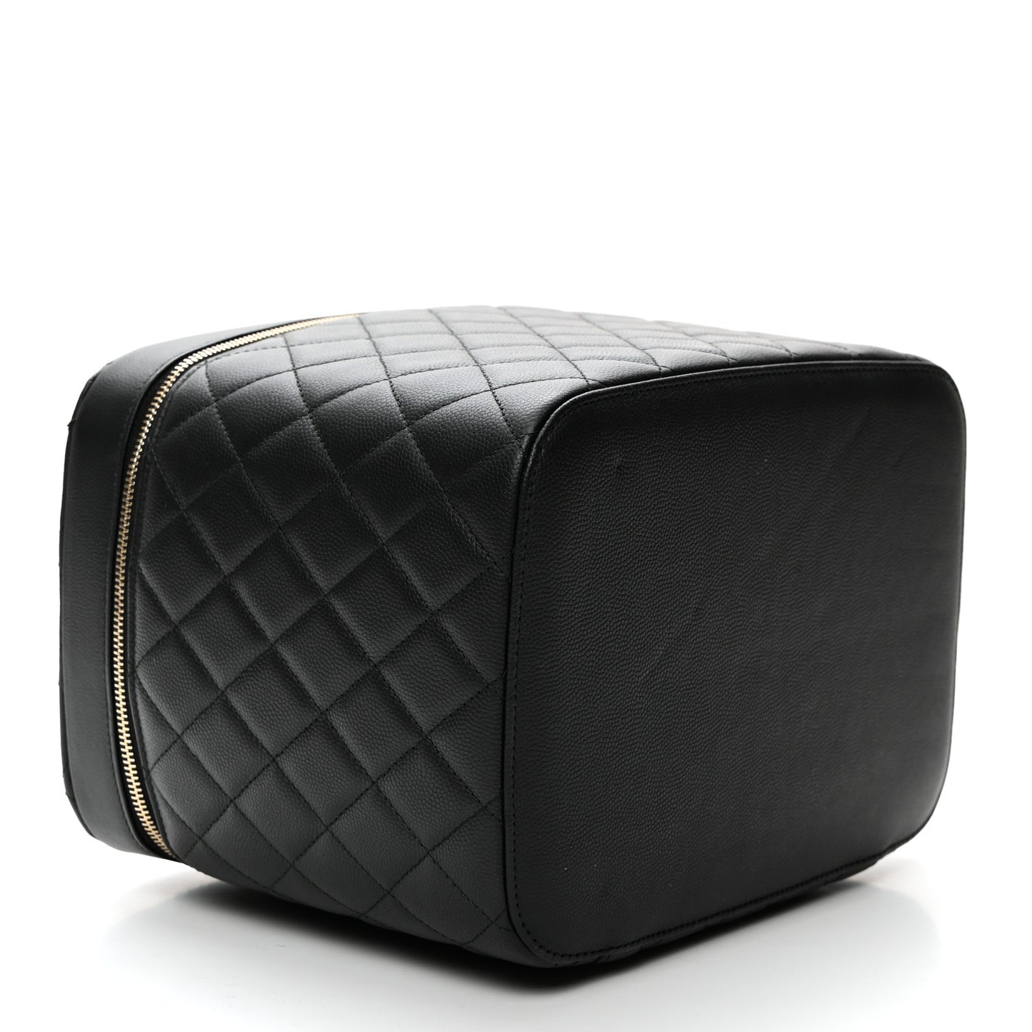 Caviar Quilted Large Vanity Pouch Black