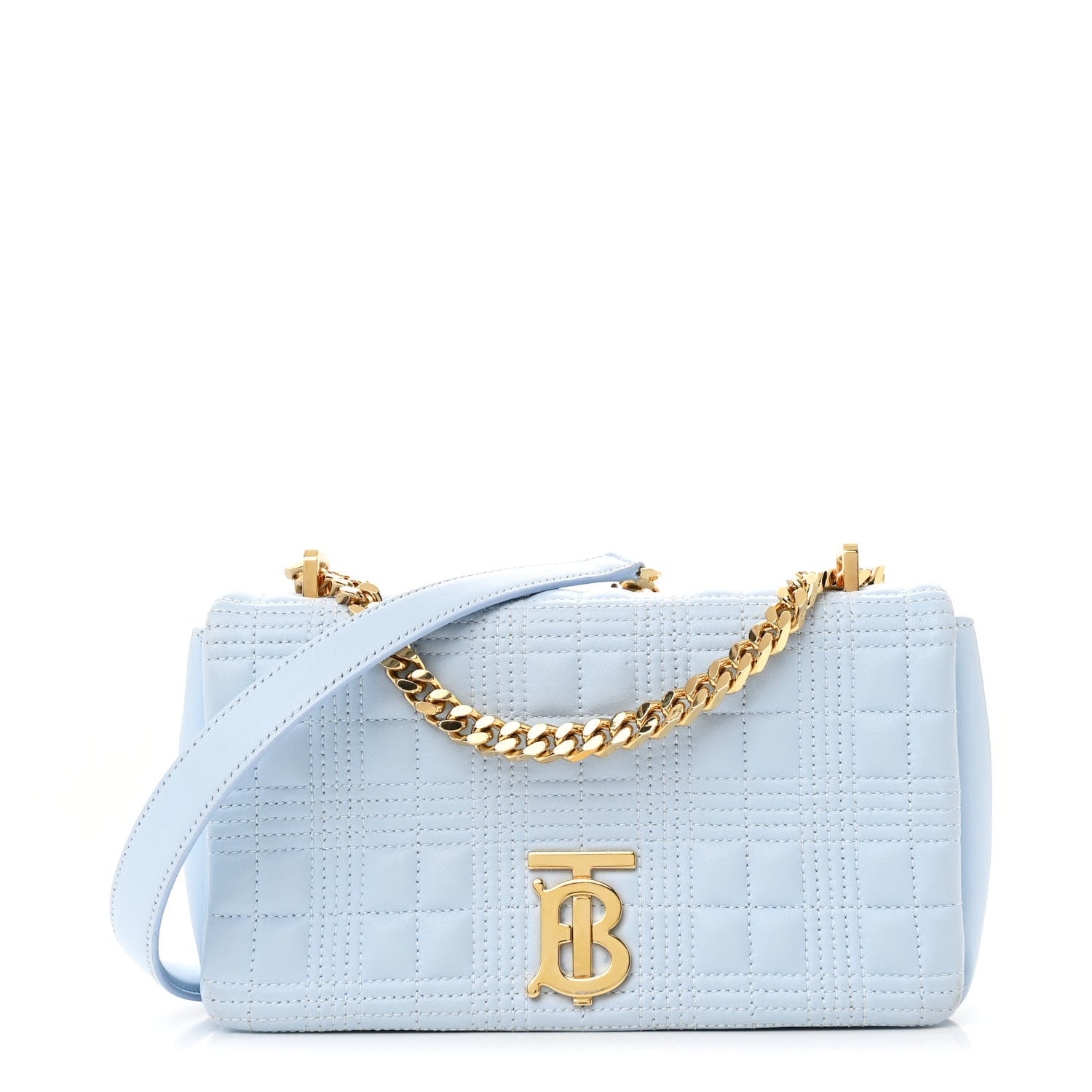 Burberry Lambskin Quilted Small Lola Bag Pale Blue 1 of 12