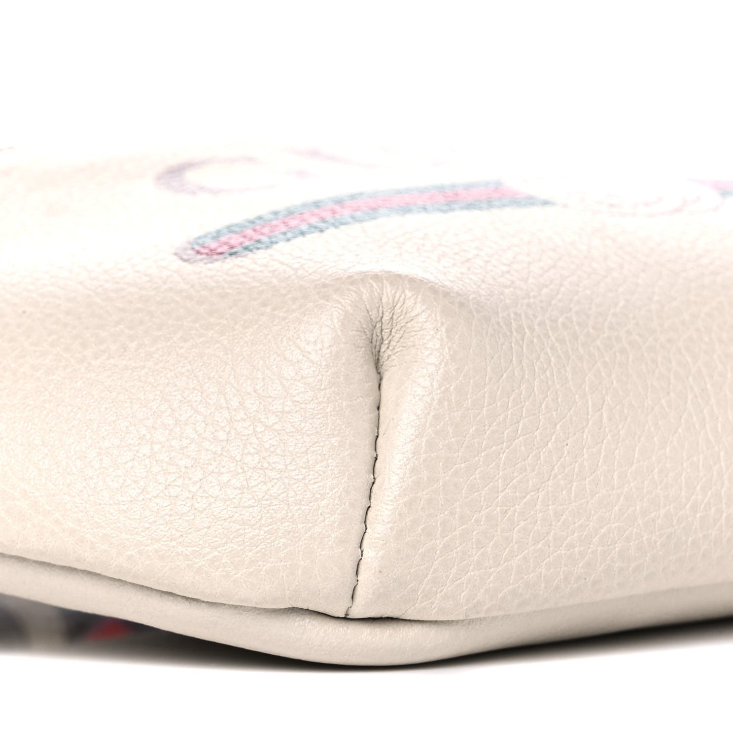Grained Calfskin Small Logo Belt Bag White