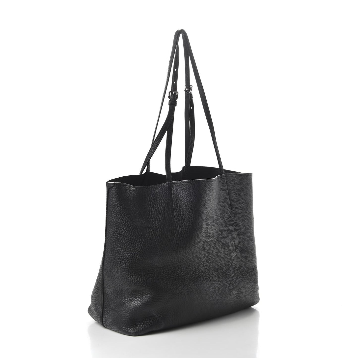 Vitello Daino Etiquette Shopping Bag Black