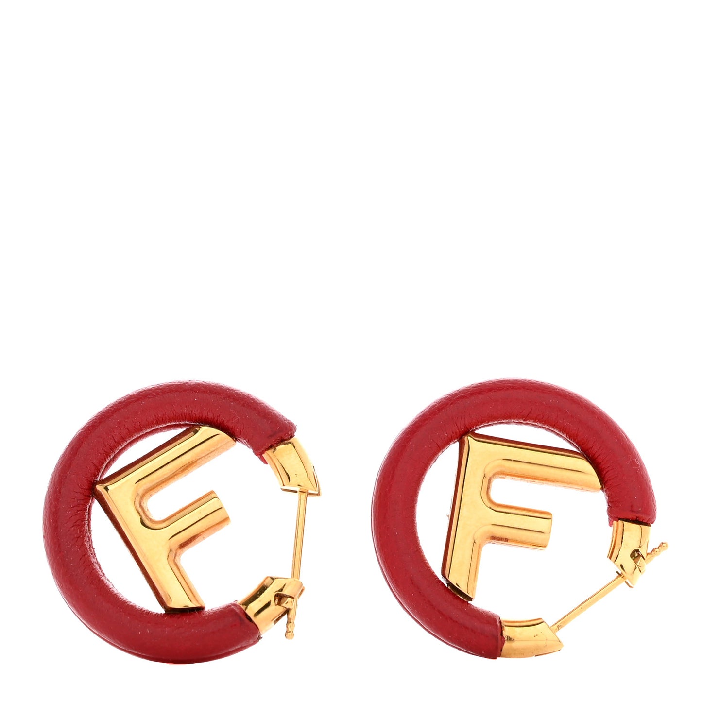 Nappa F is Fendi Hoop Earrings Red