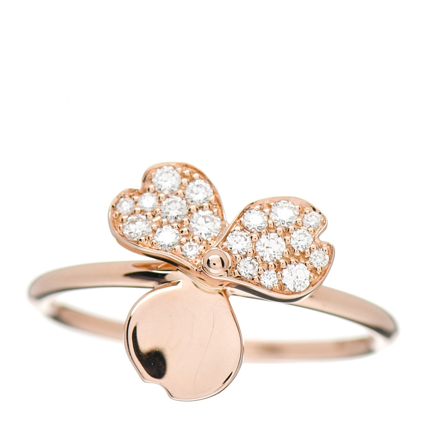 18K Rose Gold Diamond Paper Flowers Ring 54 7