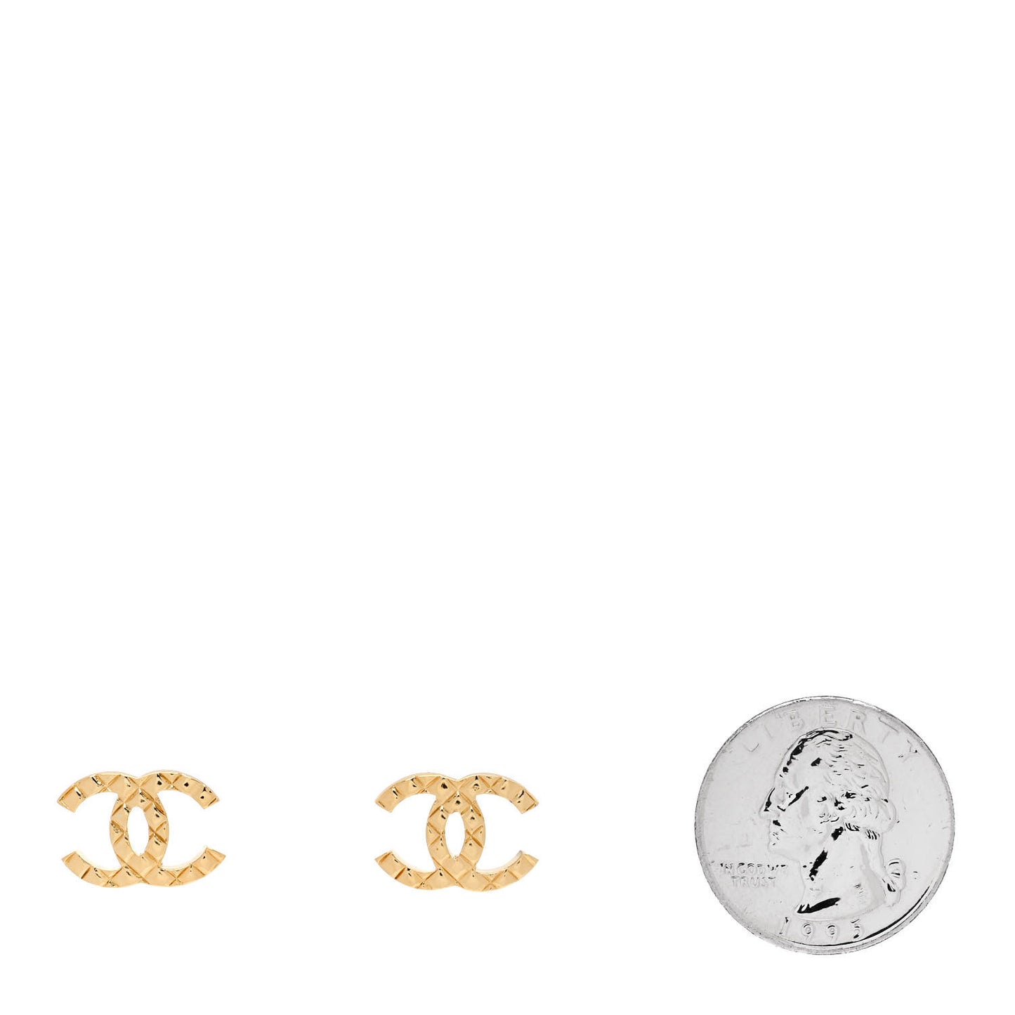 Quilted CC Earrings Gold