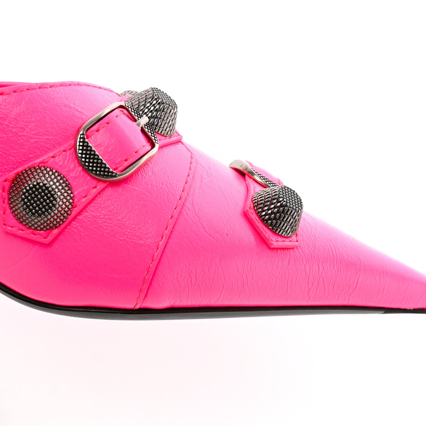 Agneau Arena Cagole 70mm Mules 39.5 Fluo Pink