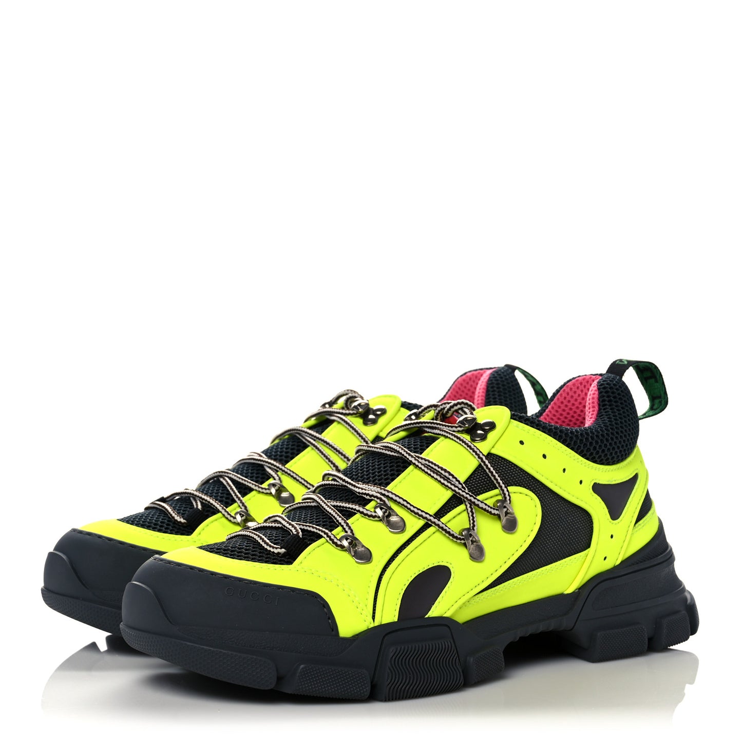 X SEGA Mesh Technical Canvas Calfskin Reflective Mens Flashtrek Sneakers 10.5 Neon Yellow Lotus