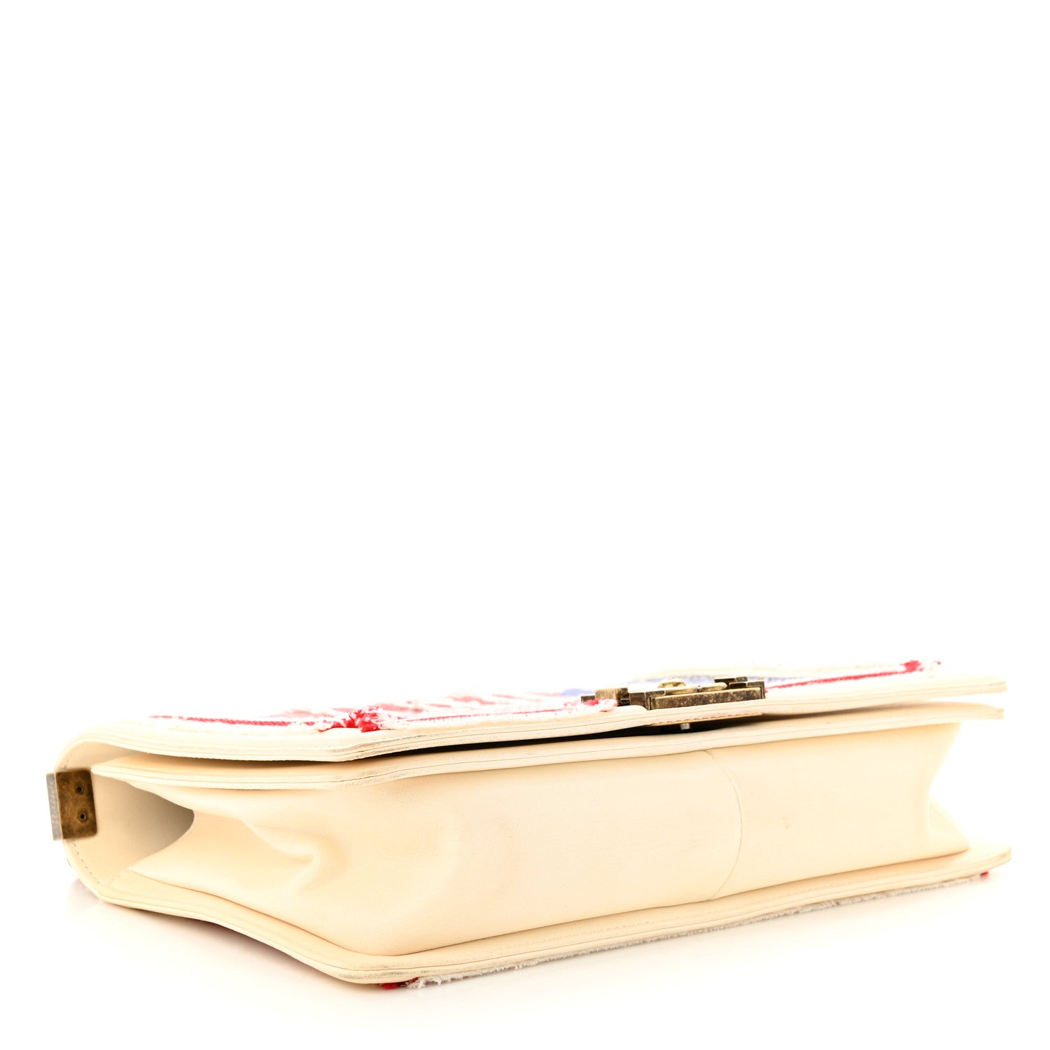 Chanel Sequin Canvas New Medium Cuba Boy Flap White Blue Red 4 of 10